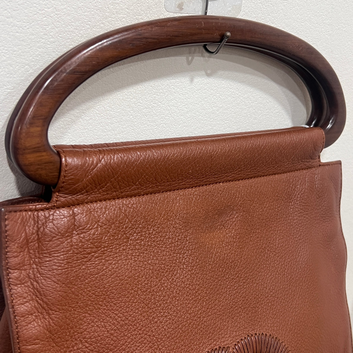 CHANEL Wood Handle Coco Mark Handbag