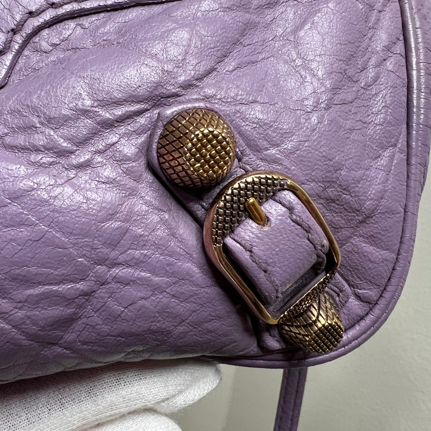 BALENCIAGA Lilac Leather Hip Crossbody