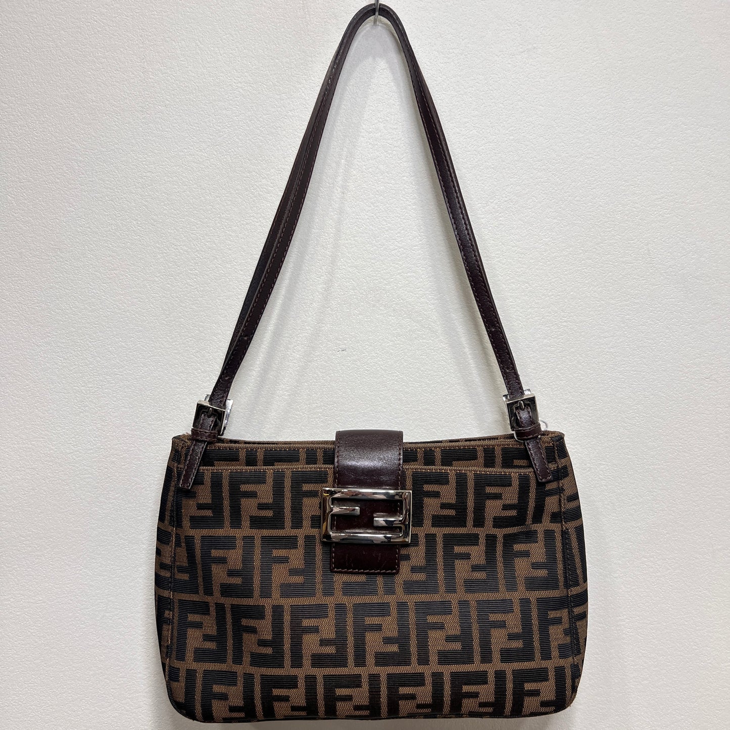 Fendi Zucca Canvas Shoulder Bag