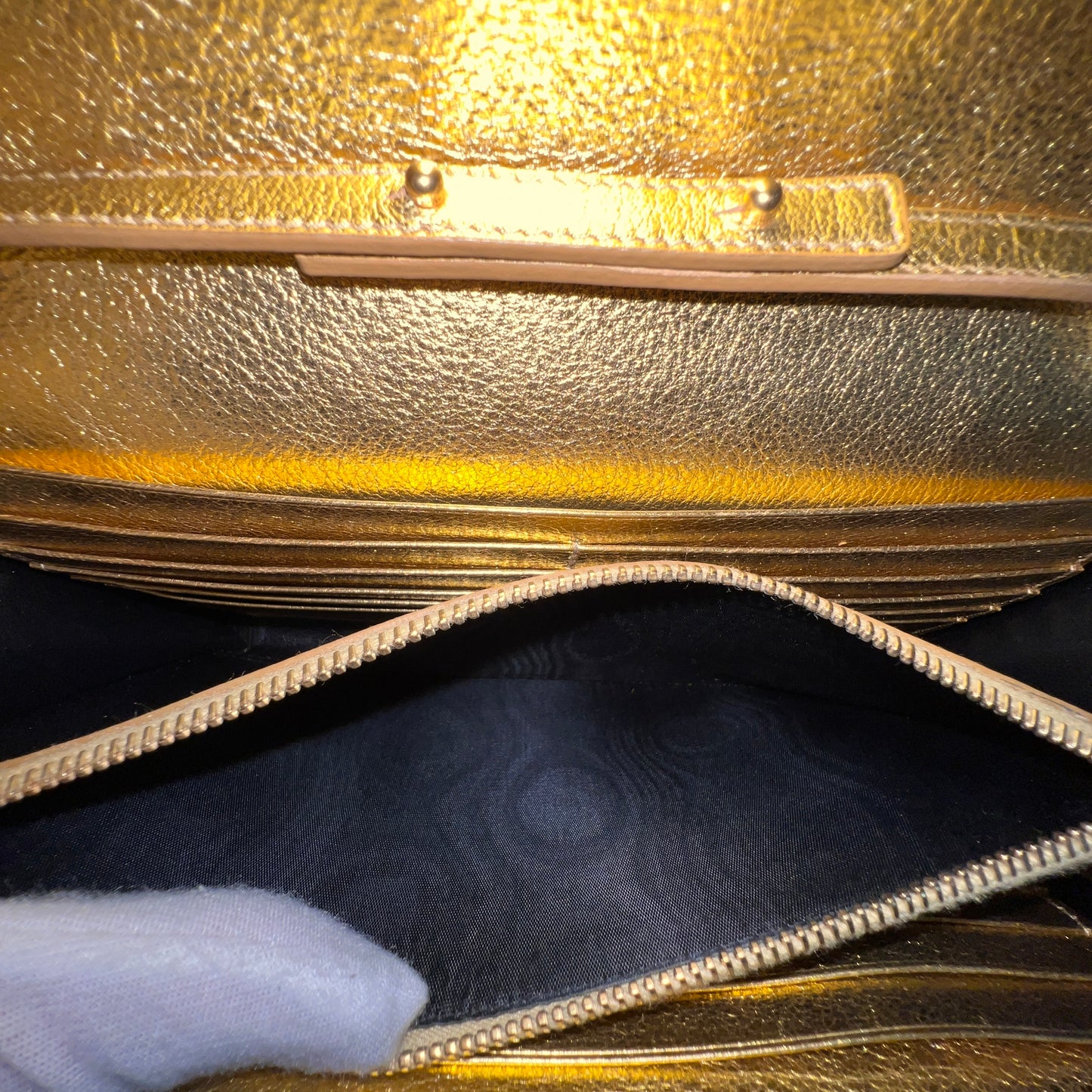 YSL Metallic Gold Leather
