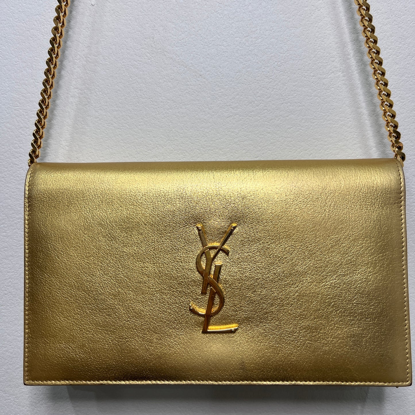 YSL Metallic Gold Leather