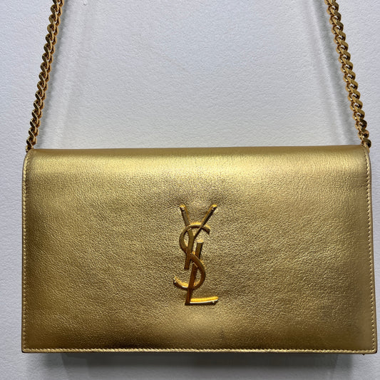 YSL Metallic Gold Leather