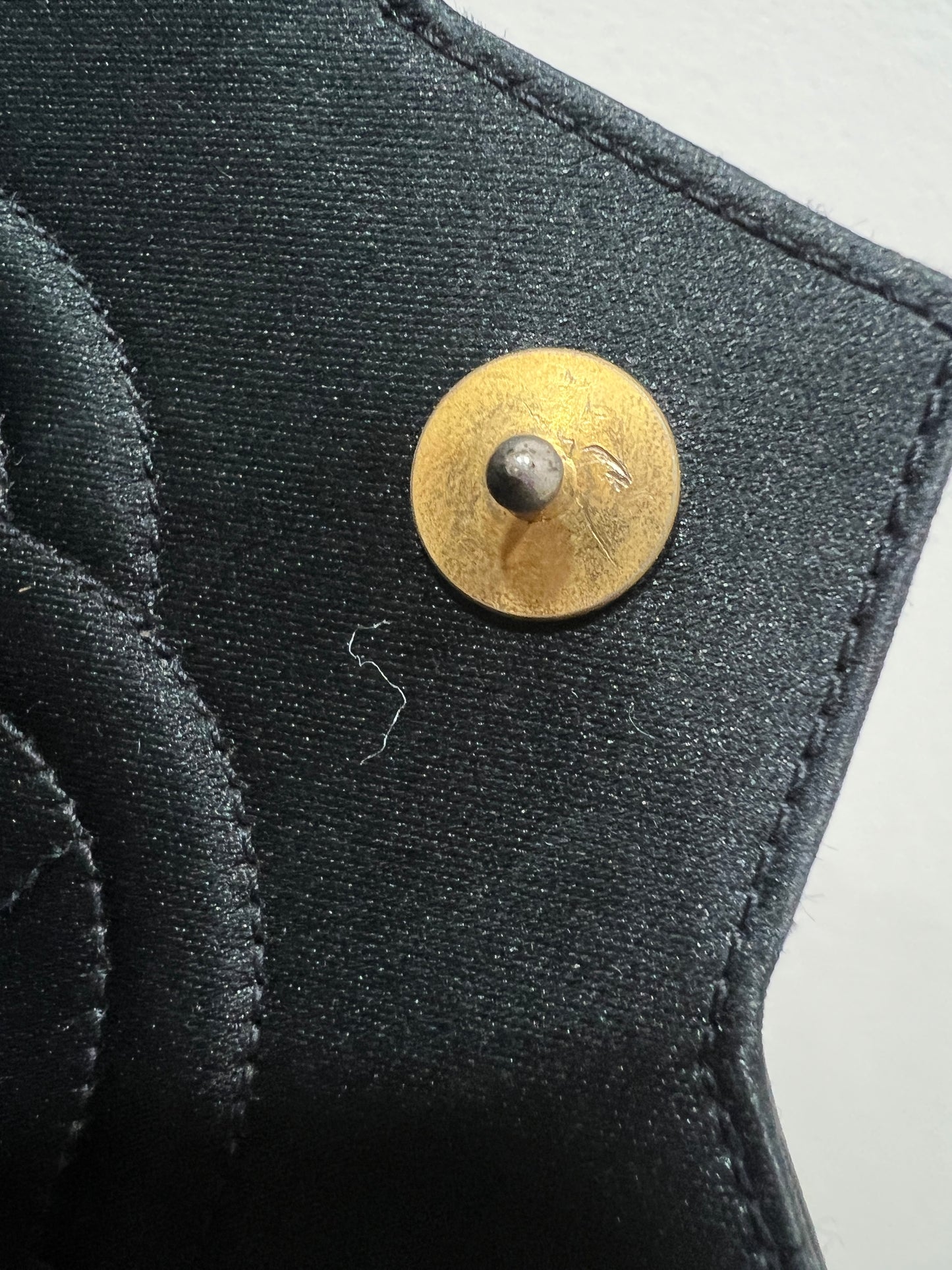 CHANEL Vintage Satin Crystal Embellished Pointed Flap Gold Chain Year 1986-1988