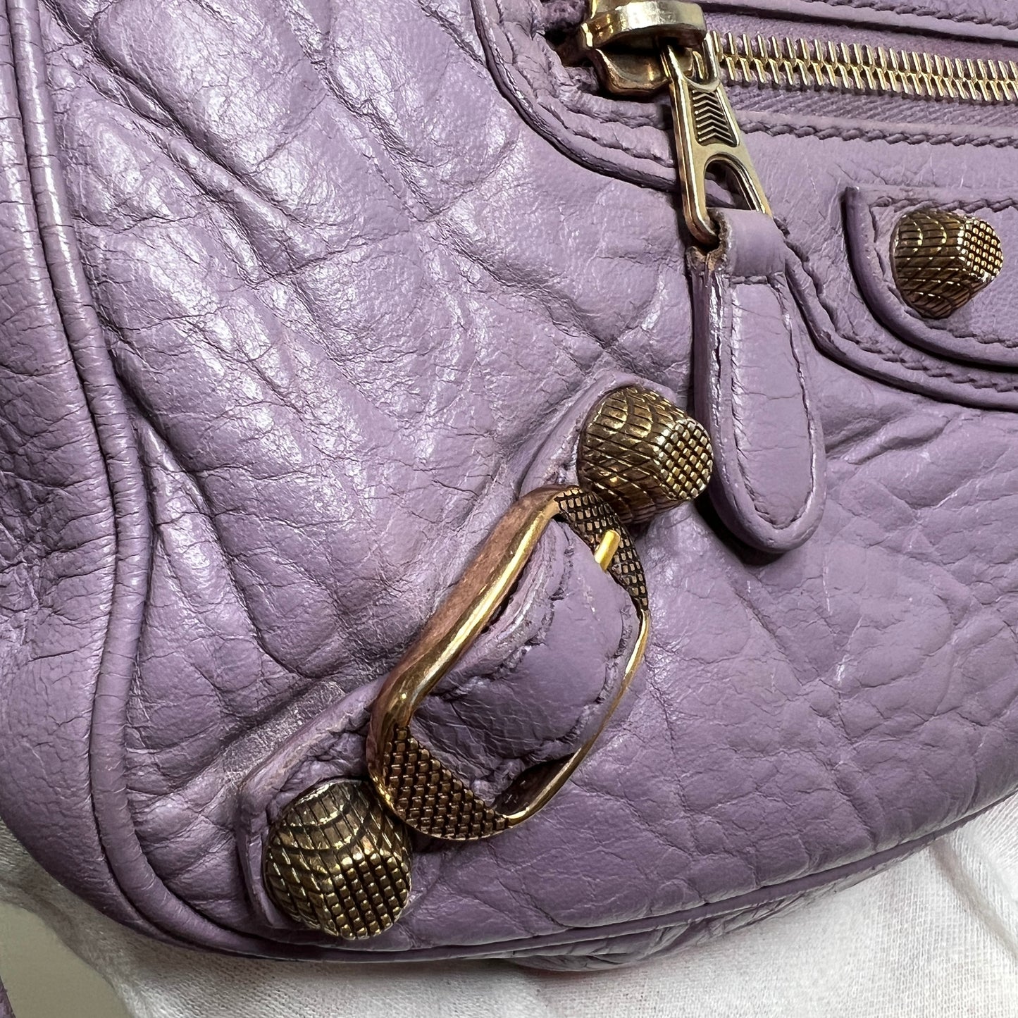 BALENCIAGA Lilac Leather Hip Crossbody