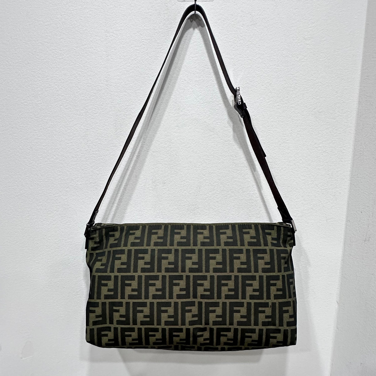 FENDI Vintage Zucca Shoulder Bag Messenger Style