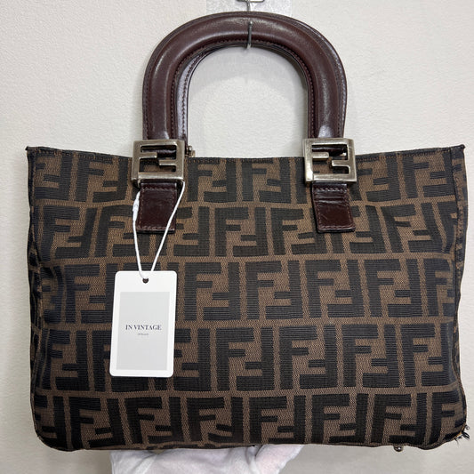 FENDI Zucca Canvas Handbag
