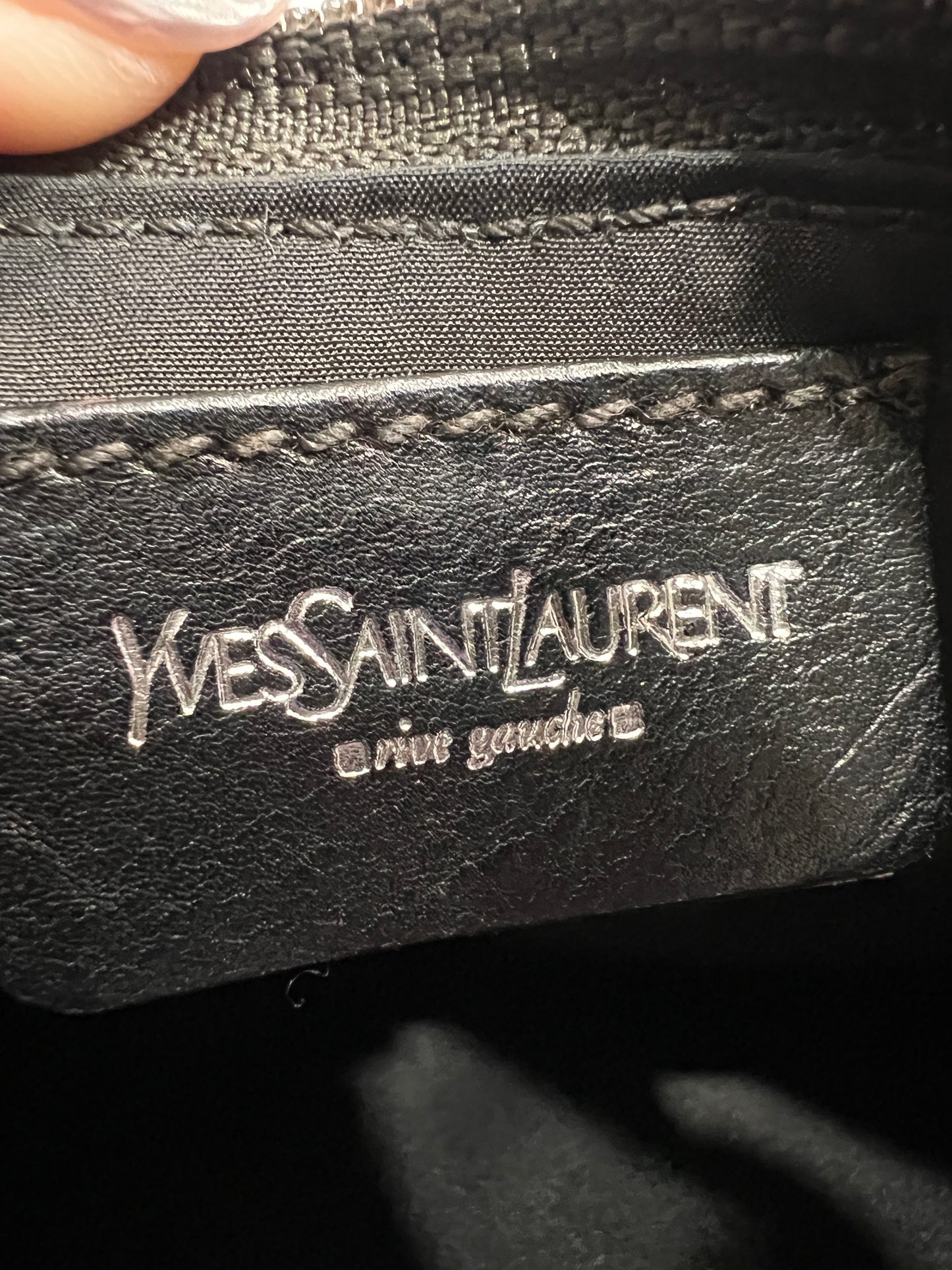 YSL Mombasa Black Leather Shoulder Bag