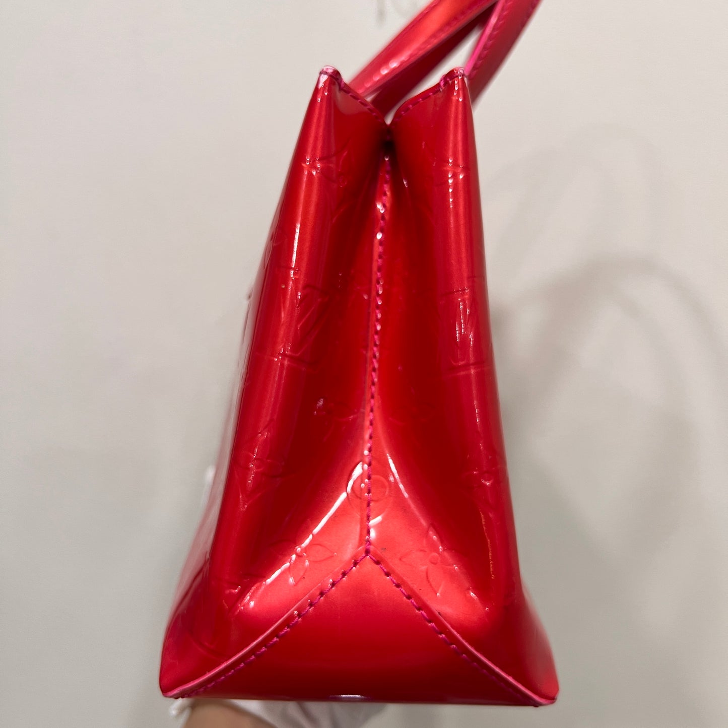 LOUIS VUITTON Patent Wilshire Monogram Vernis PM Red Leather