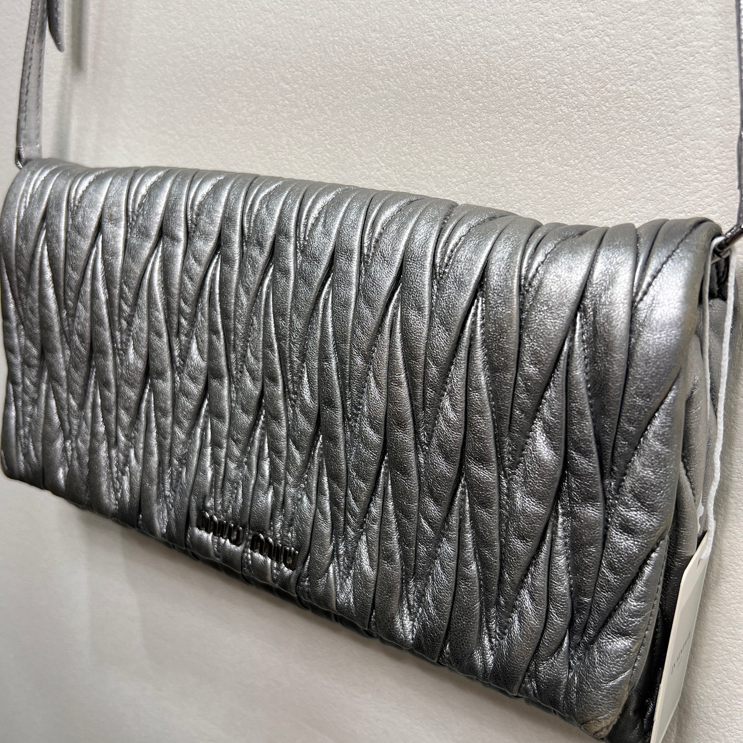 MIU MIU Metallic Leather Crossbody 30cm