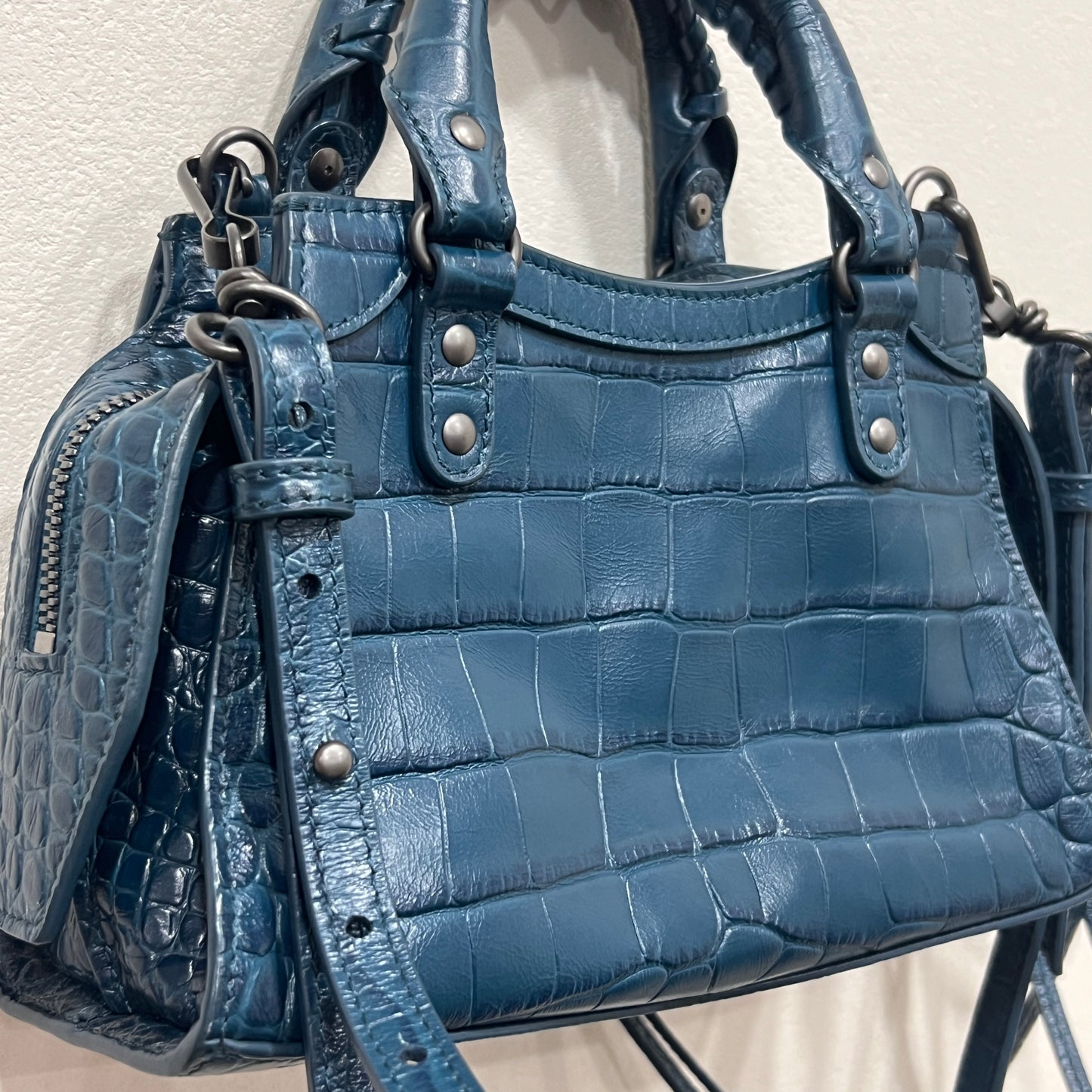 BALENCIAGA Mini City Crocodile
