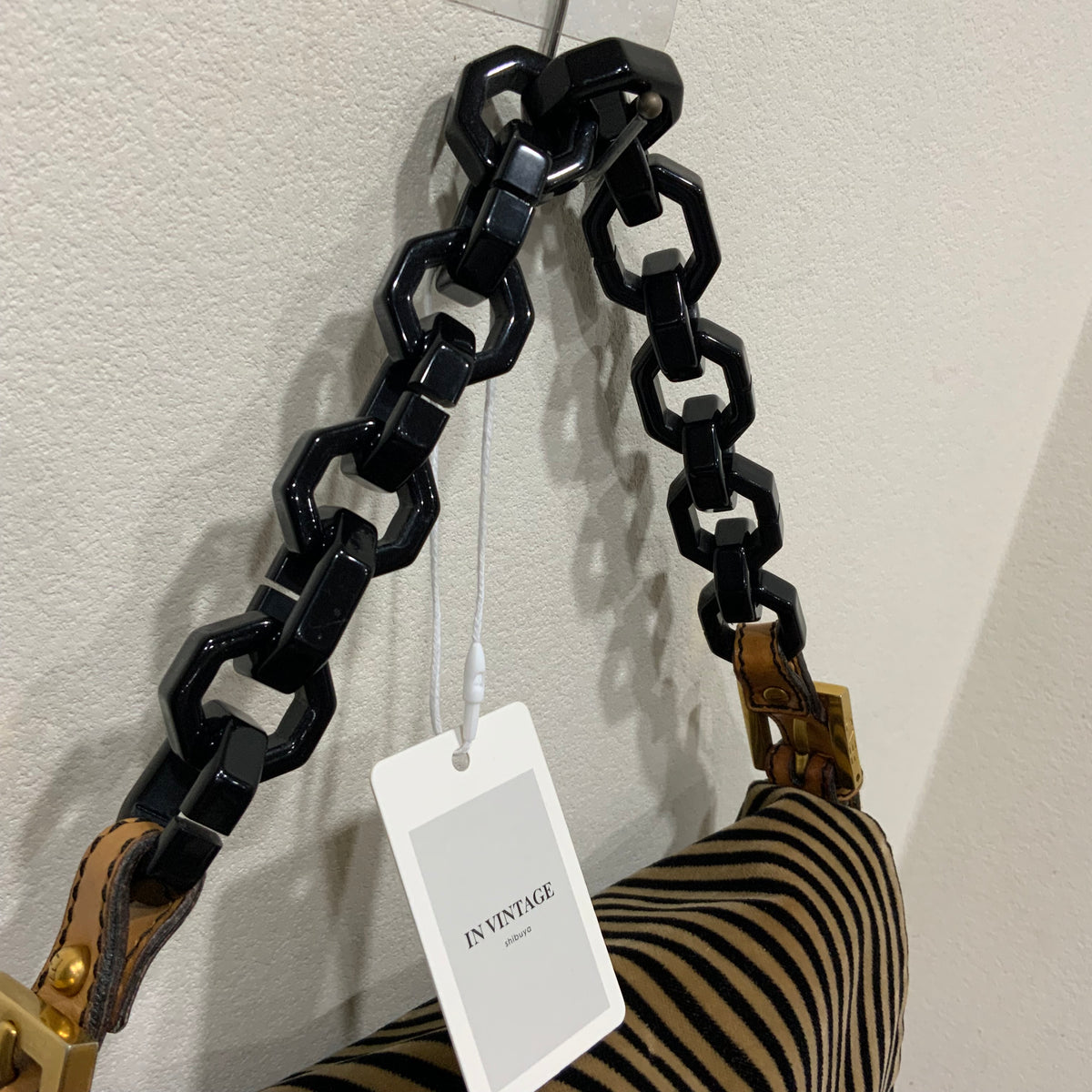 FENDI Velvet Pequin Striped Mamma Baguette Flap