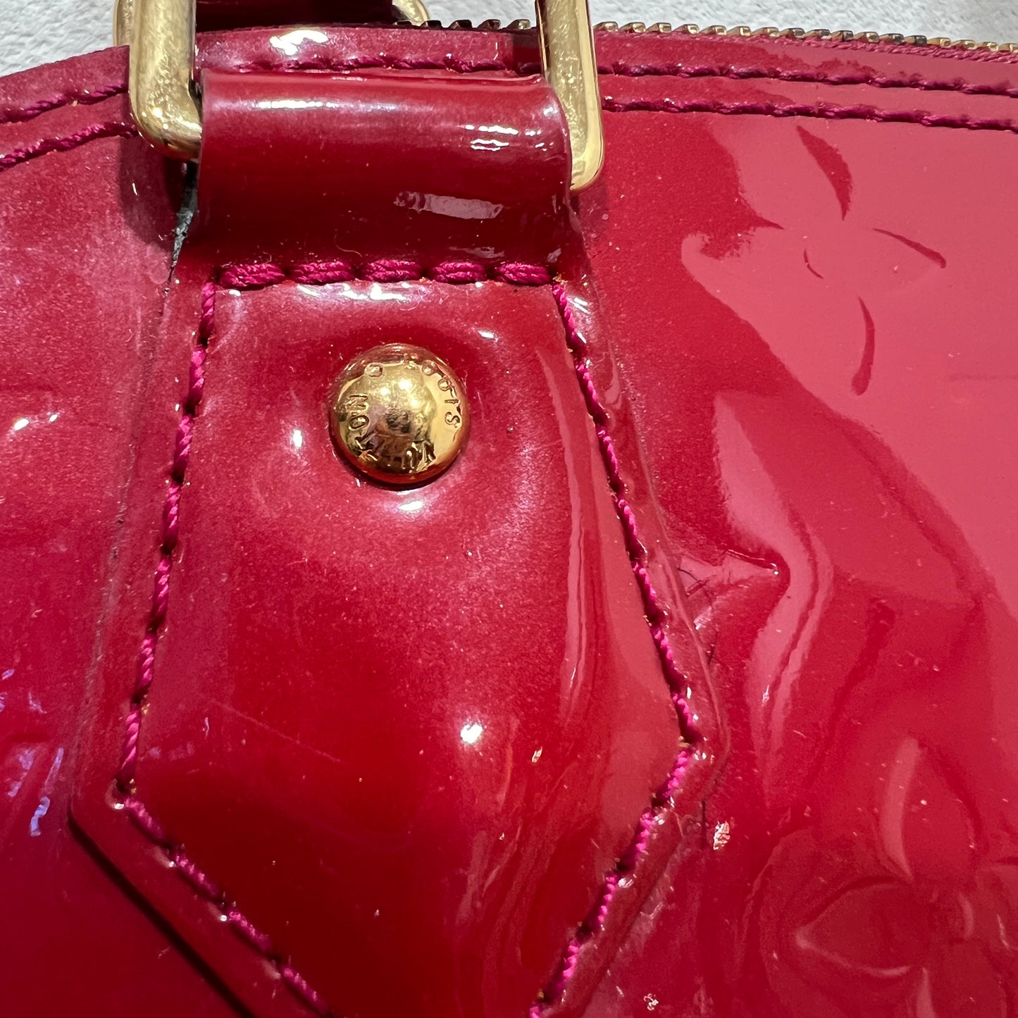 LOUIS VUITTON Red Alma BB