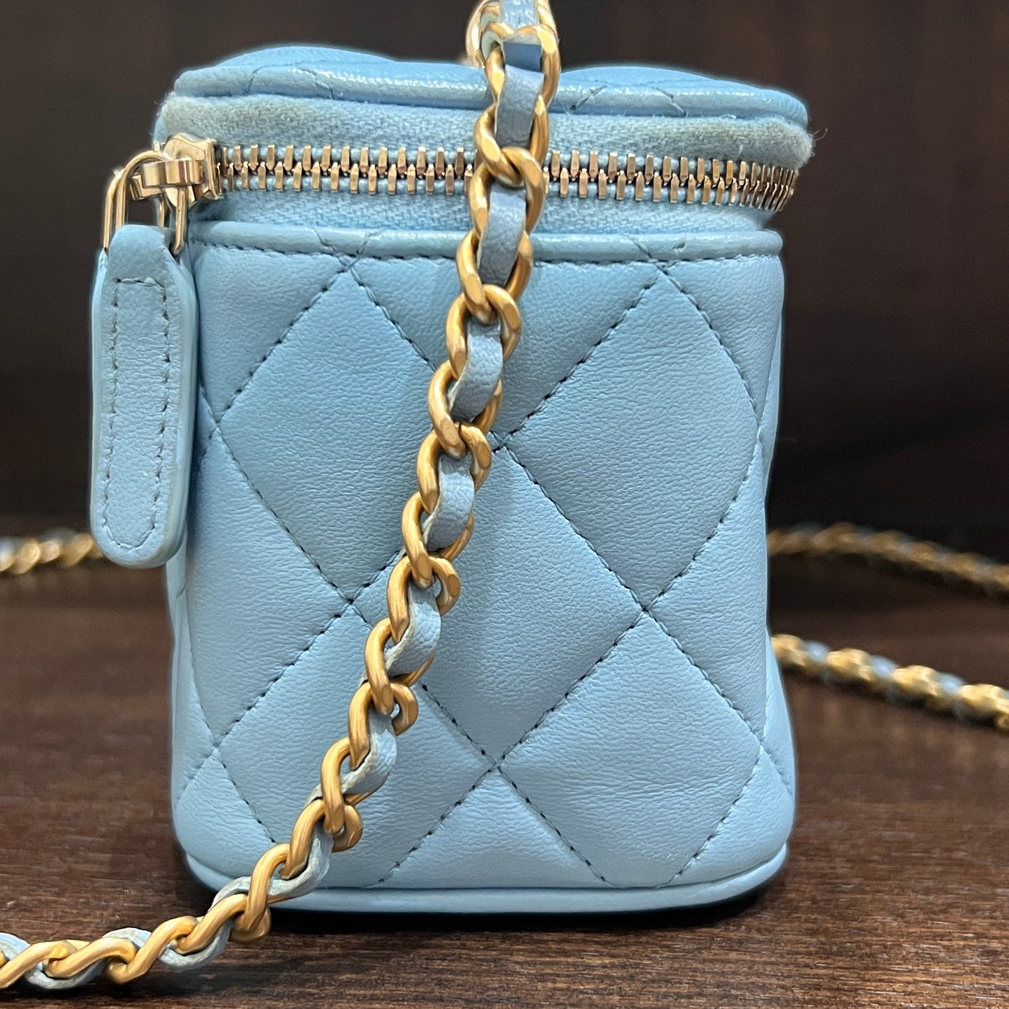 CHANEL Mini Vanity Bag Light Blue