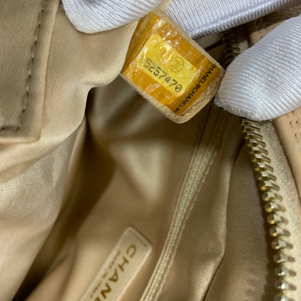 CHANEL Beige Petite Timeless Tote Quilted Caviar Leather