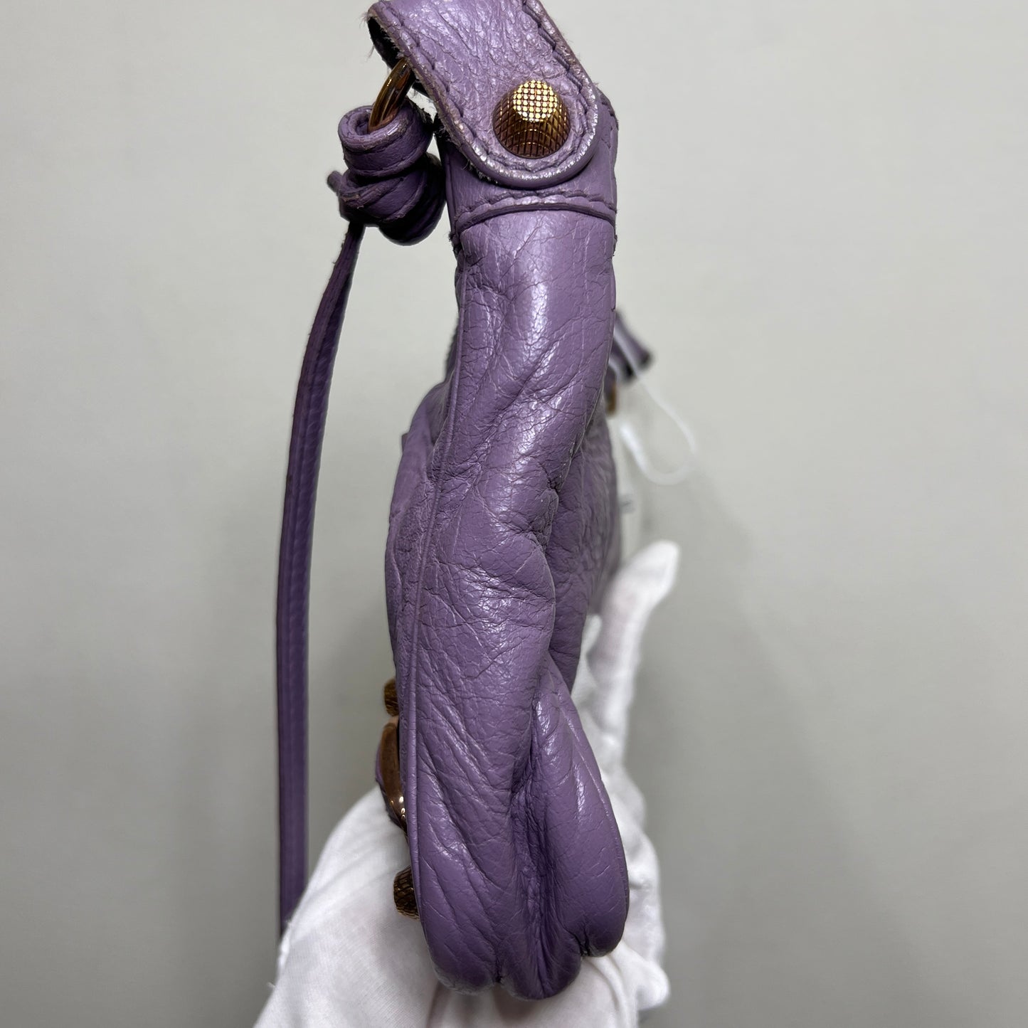 BALENCIAGA Lilac Leather Hip Crossbody