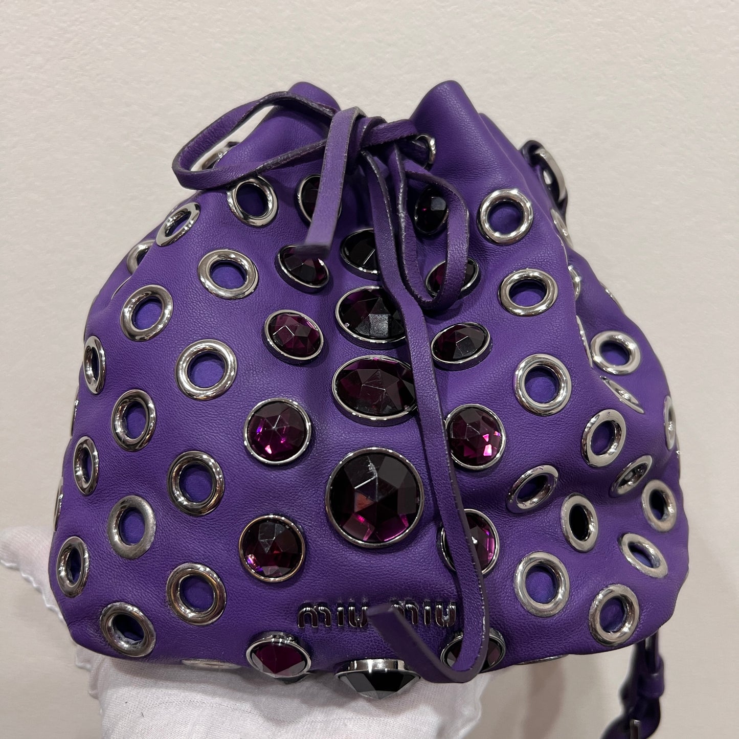 MIU MIU Mini Jewel Drawstring Bag (6541741)