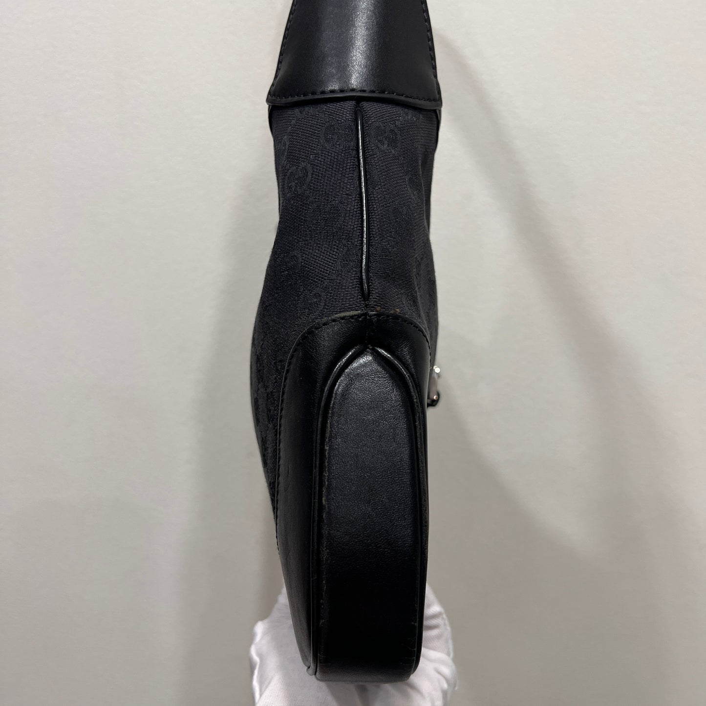 GUCCI Jackie Monogram with Leather Handle