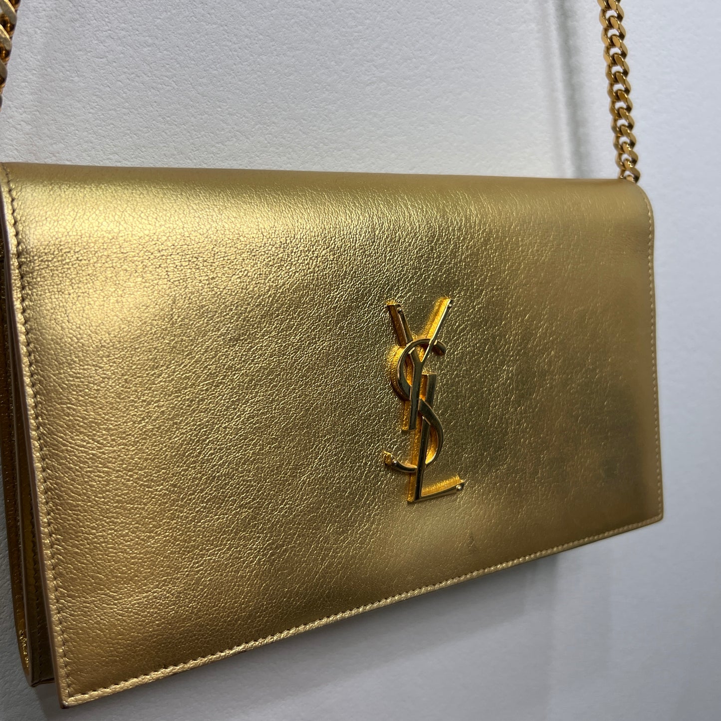 YSL Metallic Gold Leather