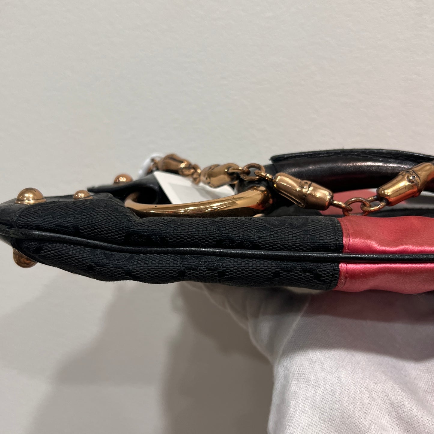 GUCCI Black GG Monogram Horsebit
