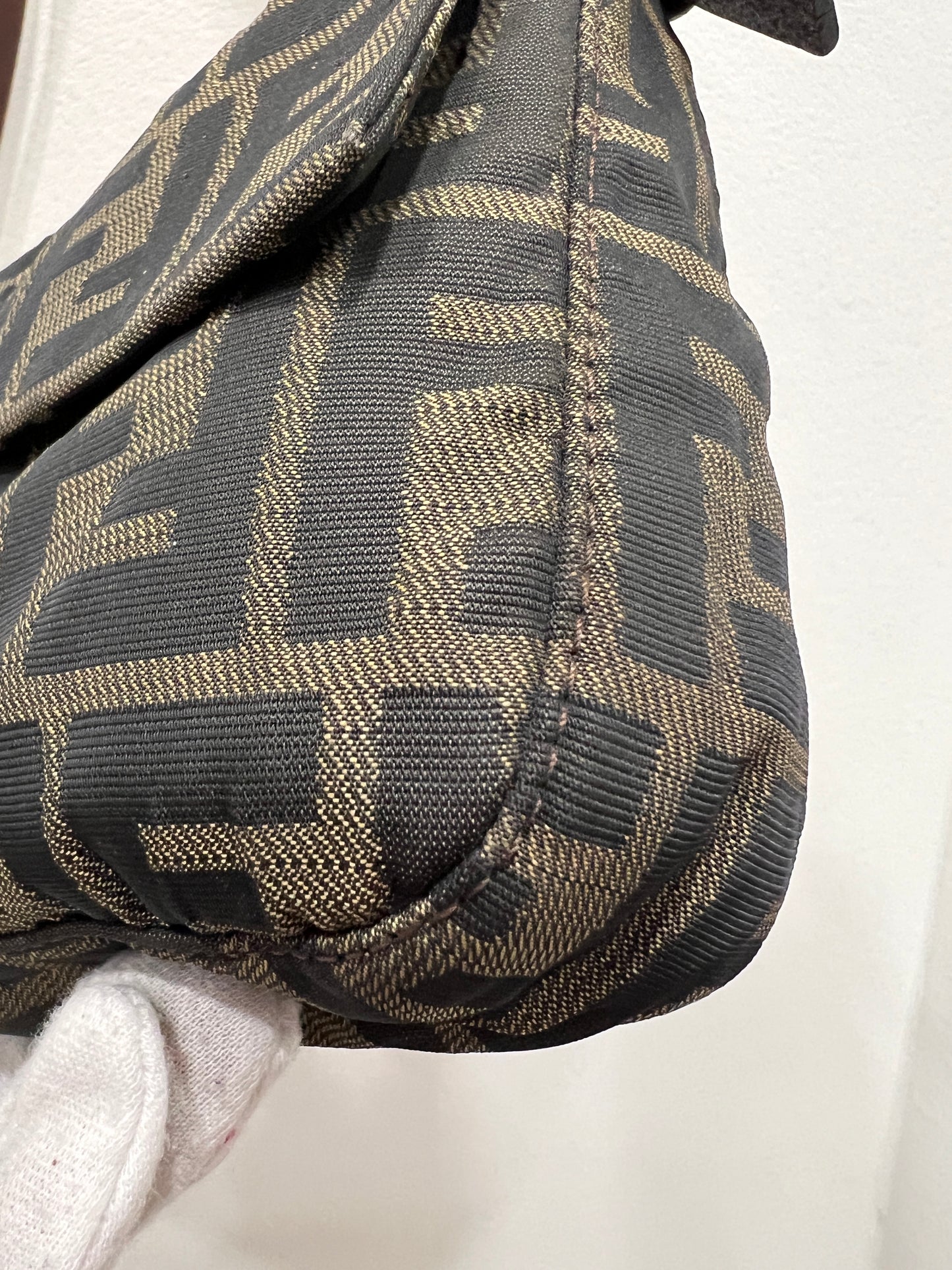FENDI Baguette with Pink Logo Hardware