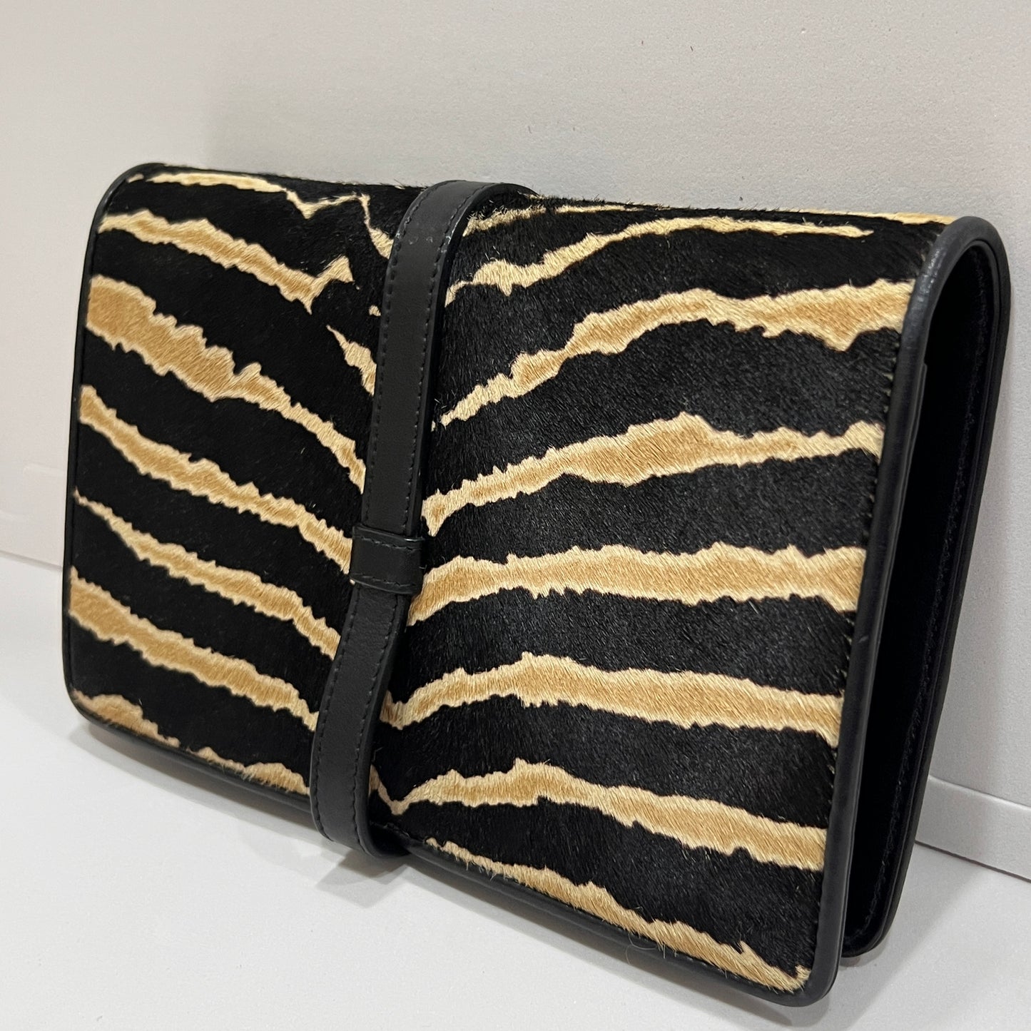 GUCCI Zebra Print Calf Hair Broadway Evening Bag