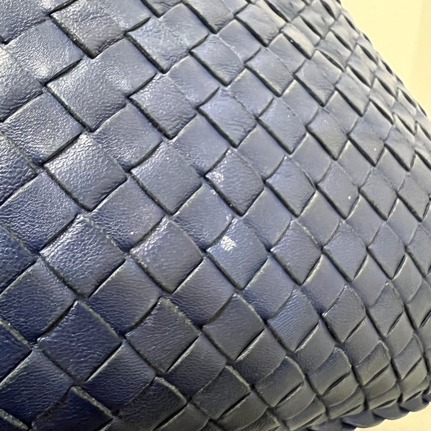 BOTTEGA VENETA Hobo Navy Interciatto Woven Napa Leather Bag