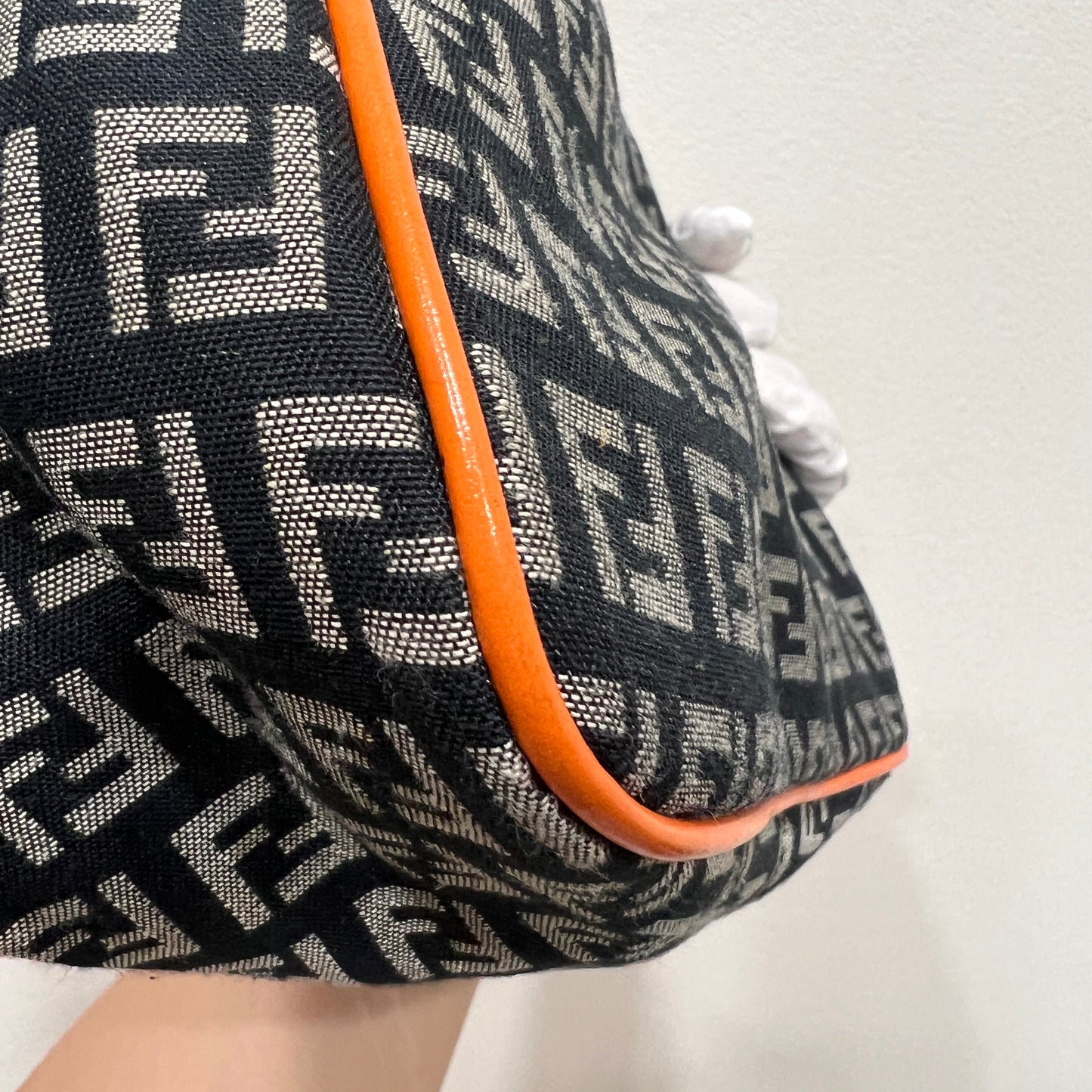 FENDI Mini Hobo Navy Orange Shoulder Bag (4021-11)