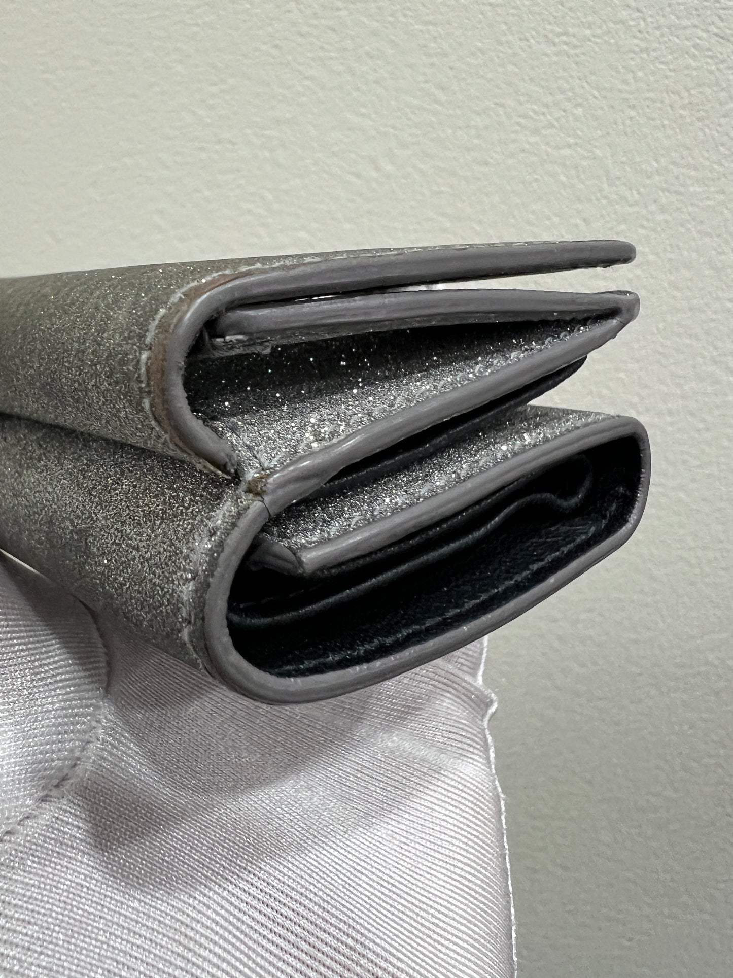 BALENCIAGA Tri-fold Wallet Glitter Finish