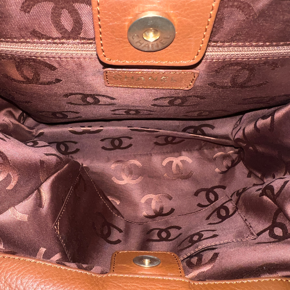 CHANEL Wood Handle Coco Mark Handbag