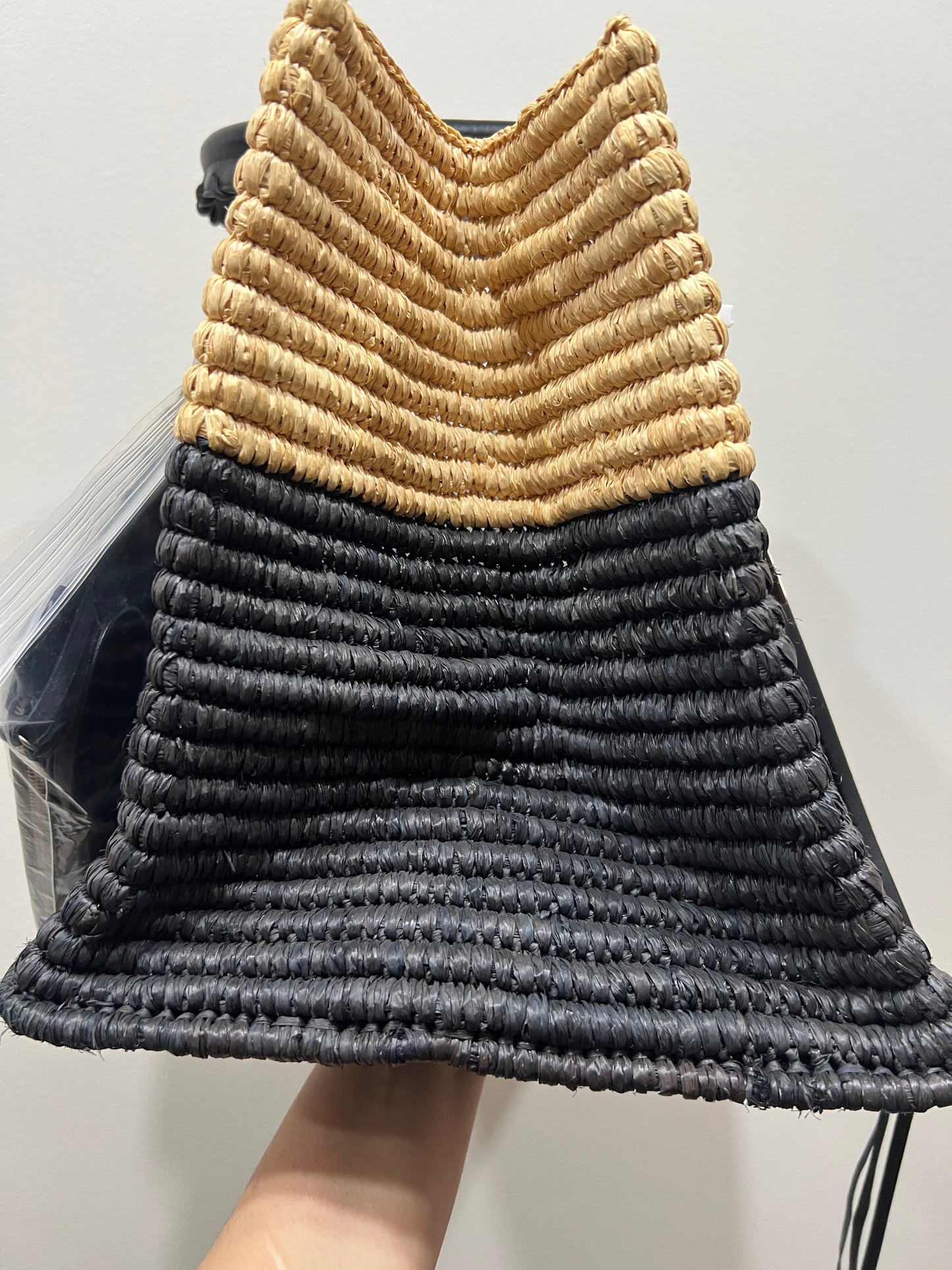 Balenciage Raffia Panier Shopper Tote Bag