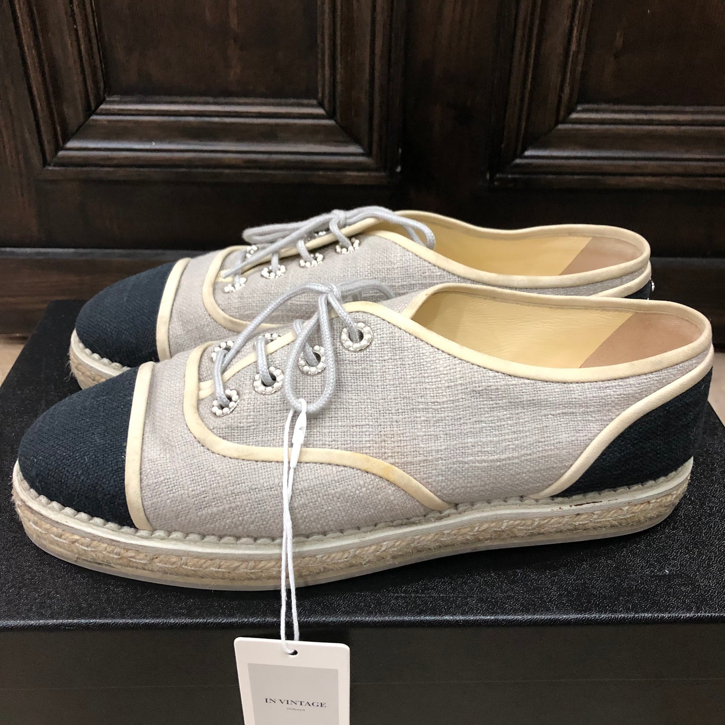 CHANEL Espadrille Shoes Size 38.5
