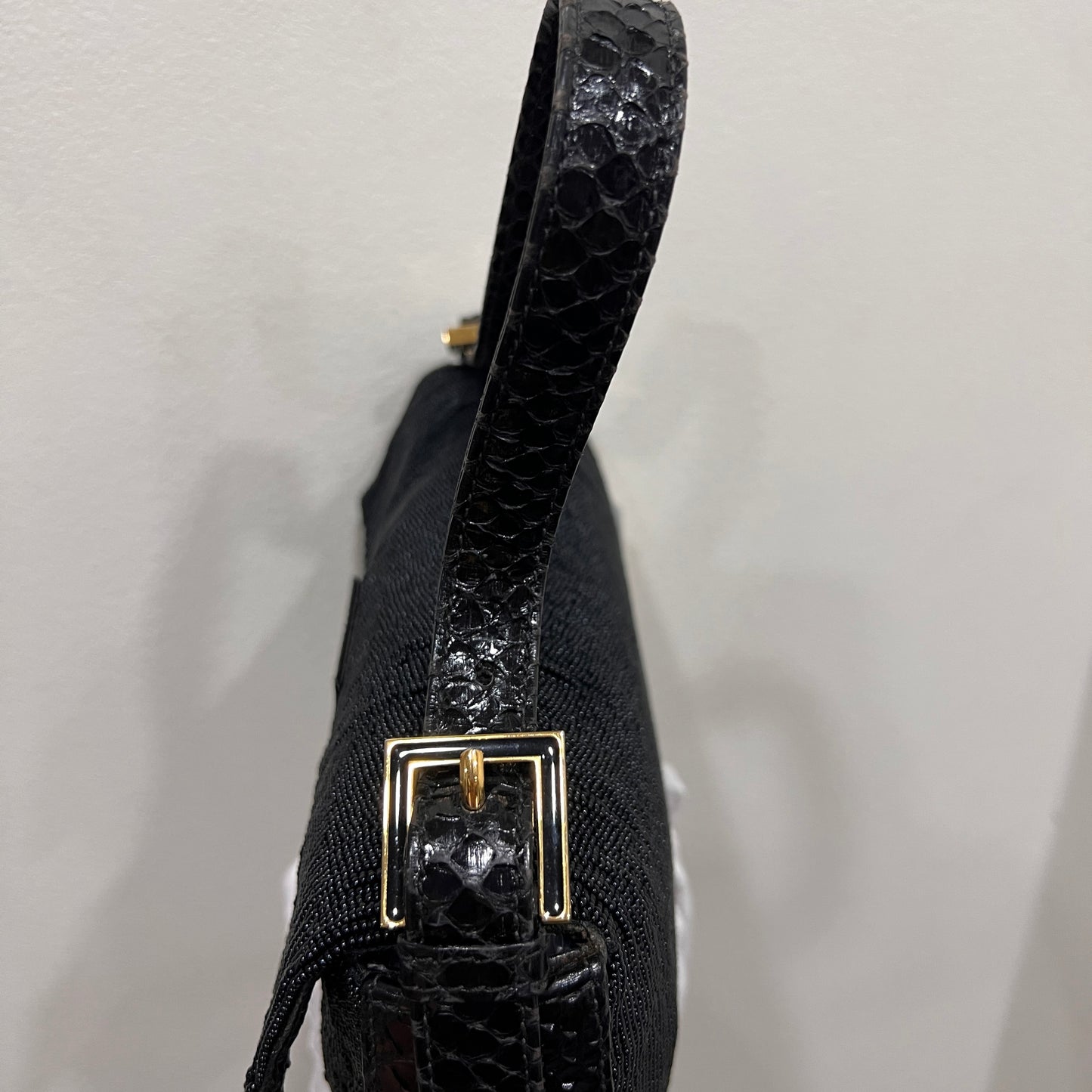 FENDI Beaded and Phyton Baguette