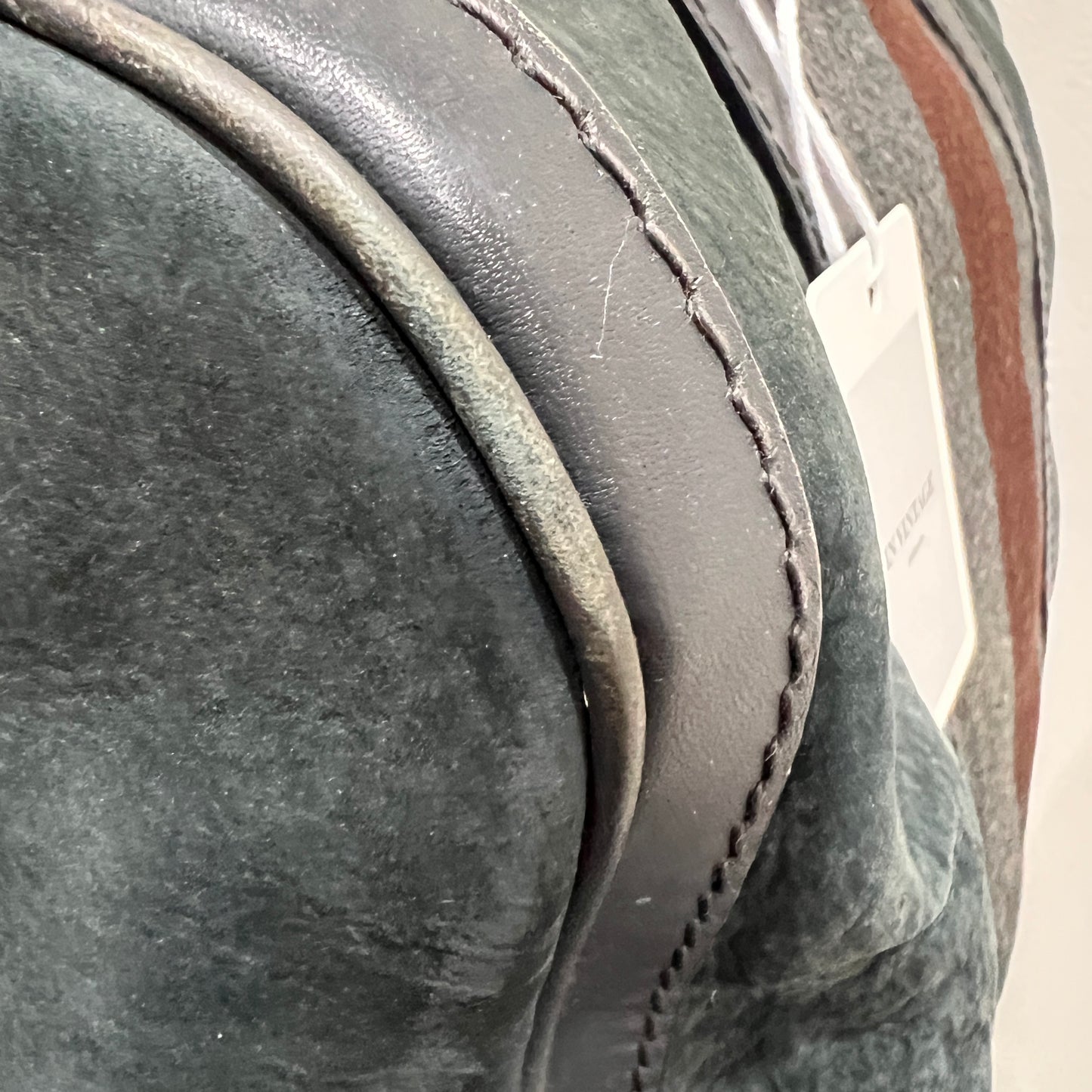 GUCCI Green Gucci Suede Web Satchel/Boston Bag