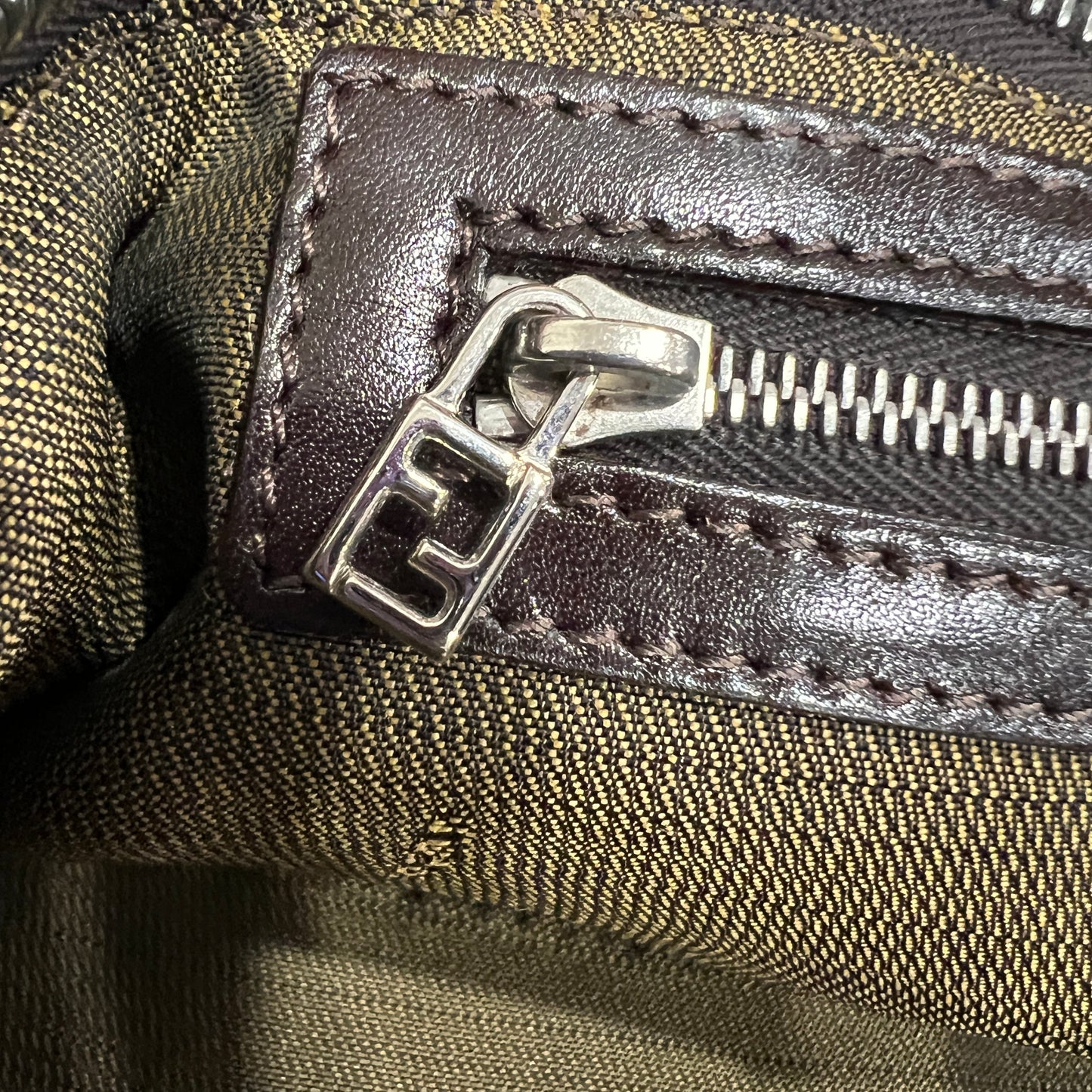 FENDI Baguette Crossbody Zucca Canvas