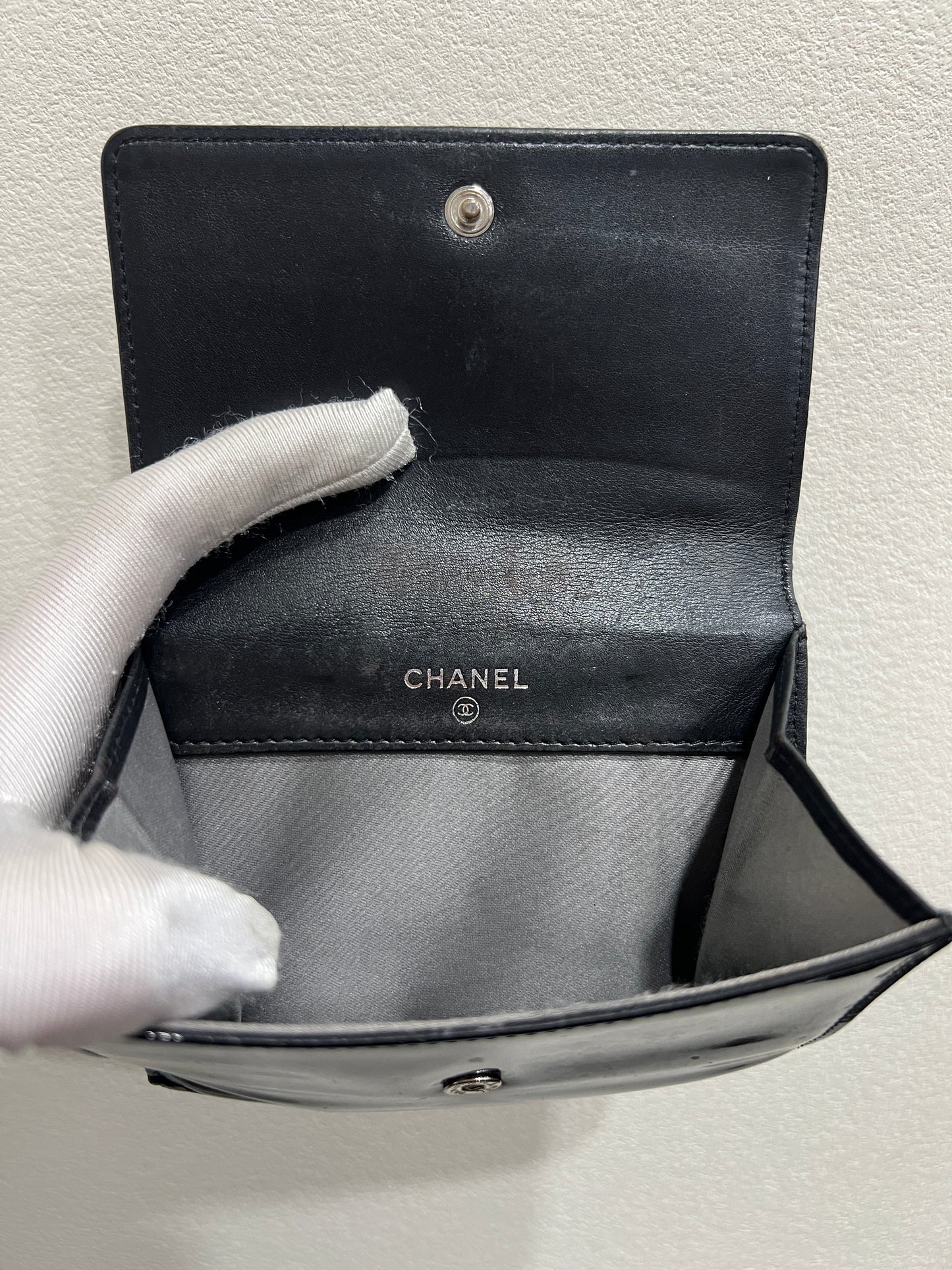 CHANEL Camellia Patent Leather