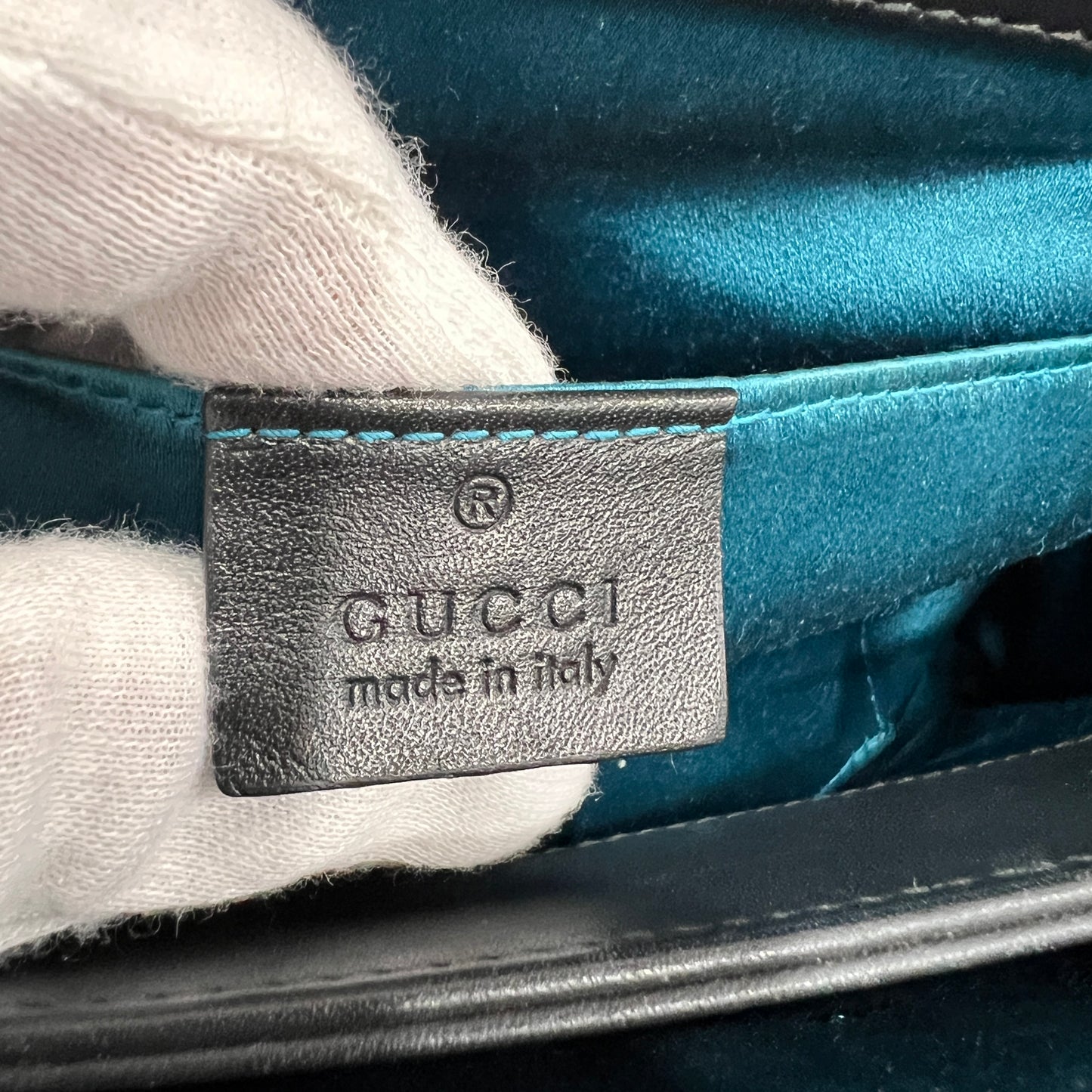 GUCCI Ophidia Chain Suede Small Shoulder Bag