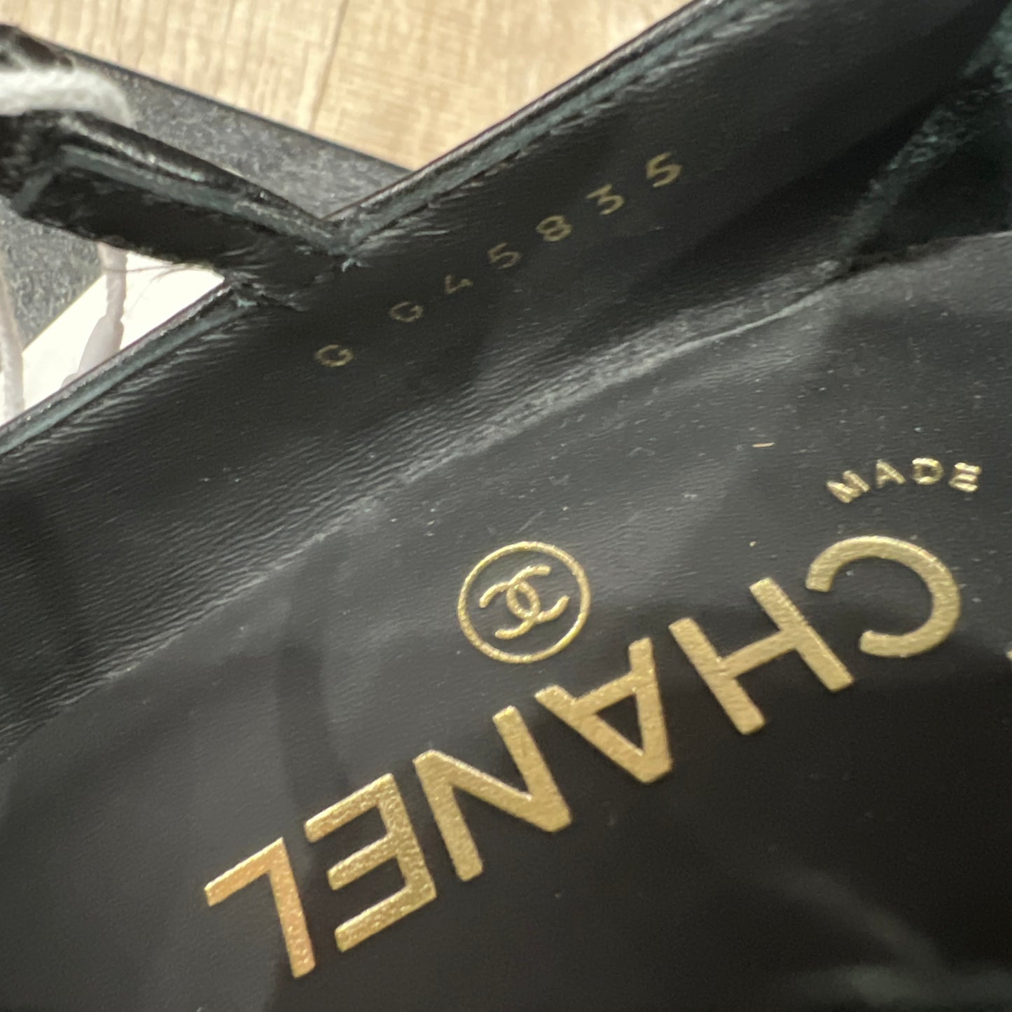 CHANEL Mary Jane Platform Block Heels Size 38 1/2