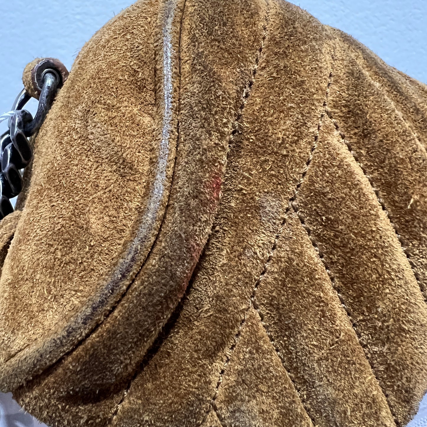 YSL Brown Suede Crossbody Bag