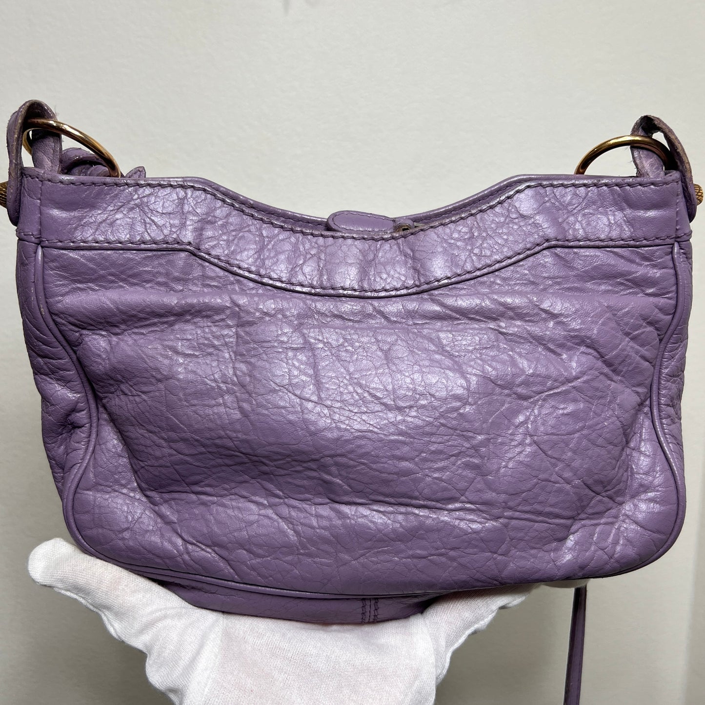 BALENCIAGA Lilac Leather Hip Crossbody