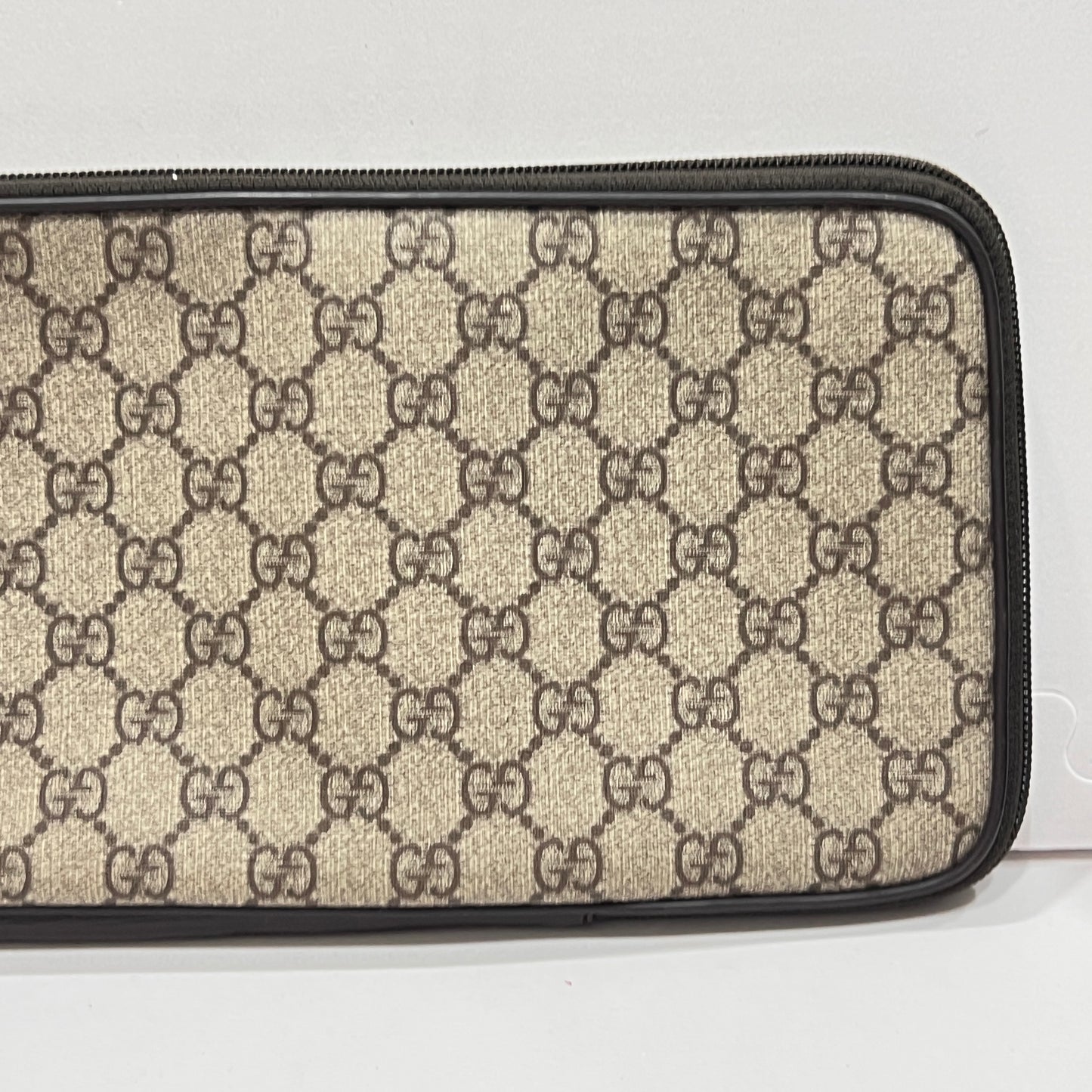GUCCI Beige GG Supreme Canvas and Leather Travel Tie Case