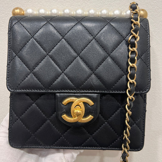 CHANEL Mini Chic Pearl Flap Bag Quilted
