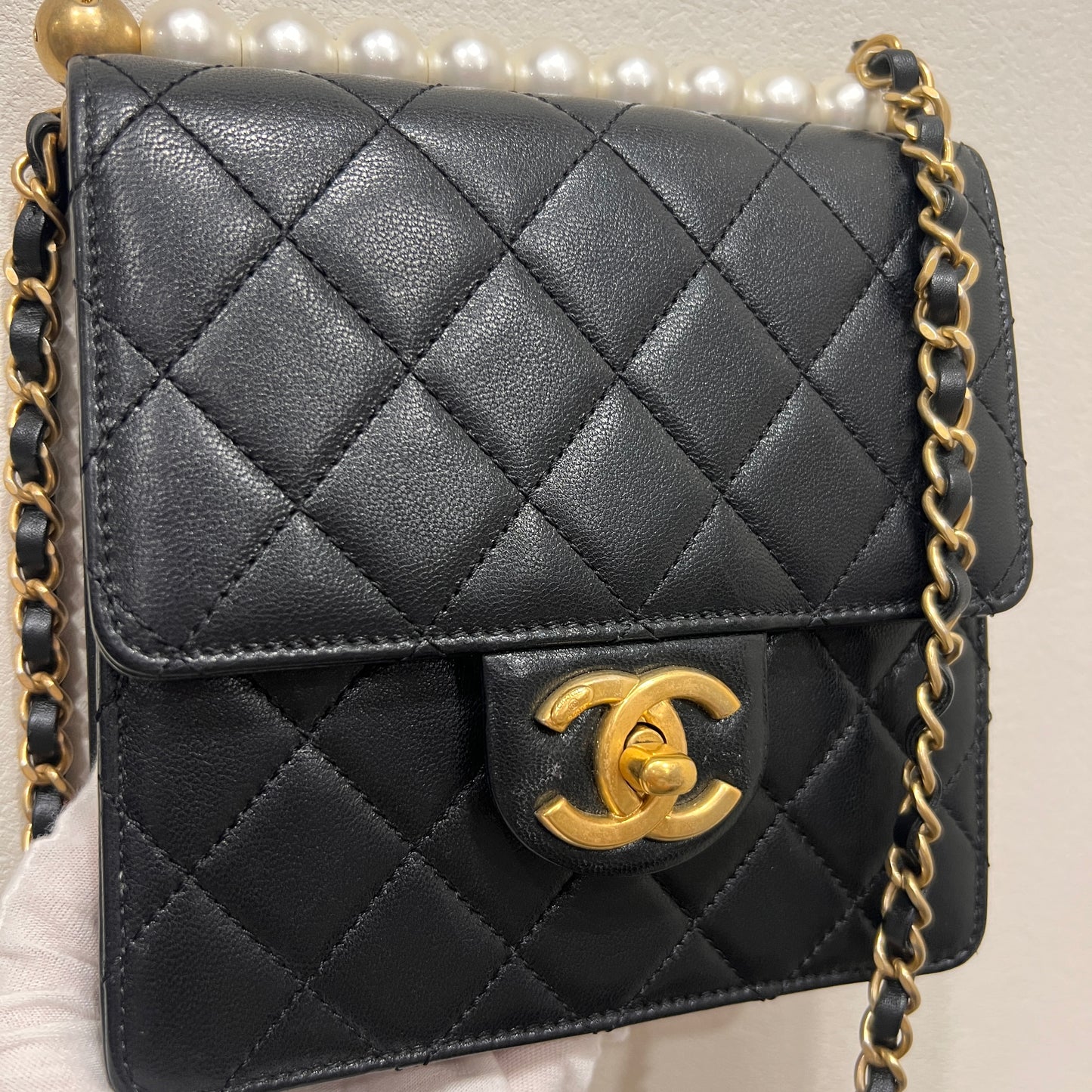 CHANEL Mini Chic Pearl Flap Bag Quilted
