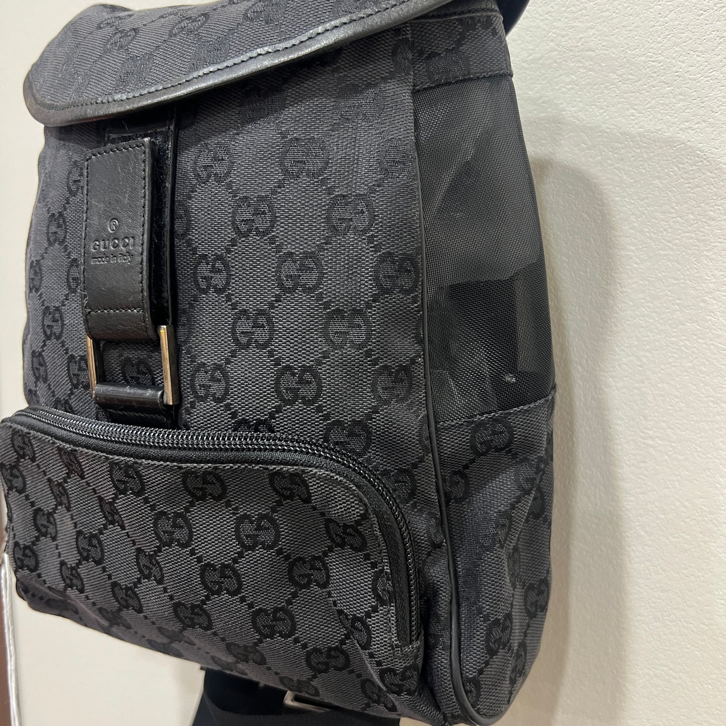 GUCCI Mesh x Fabric Canvas Backpack