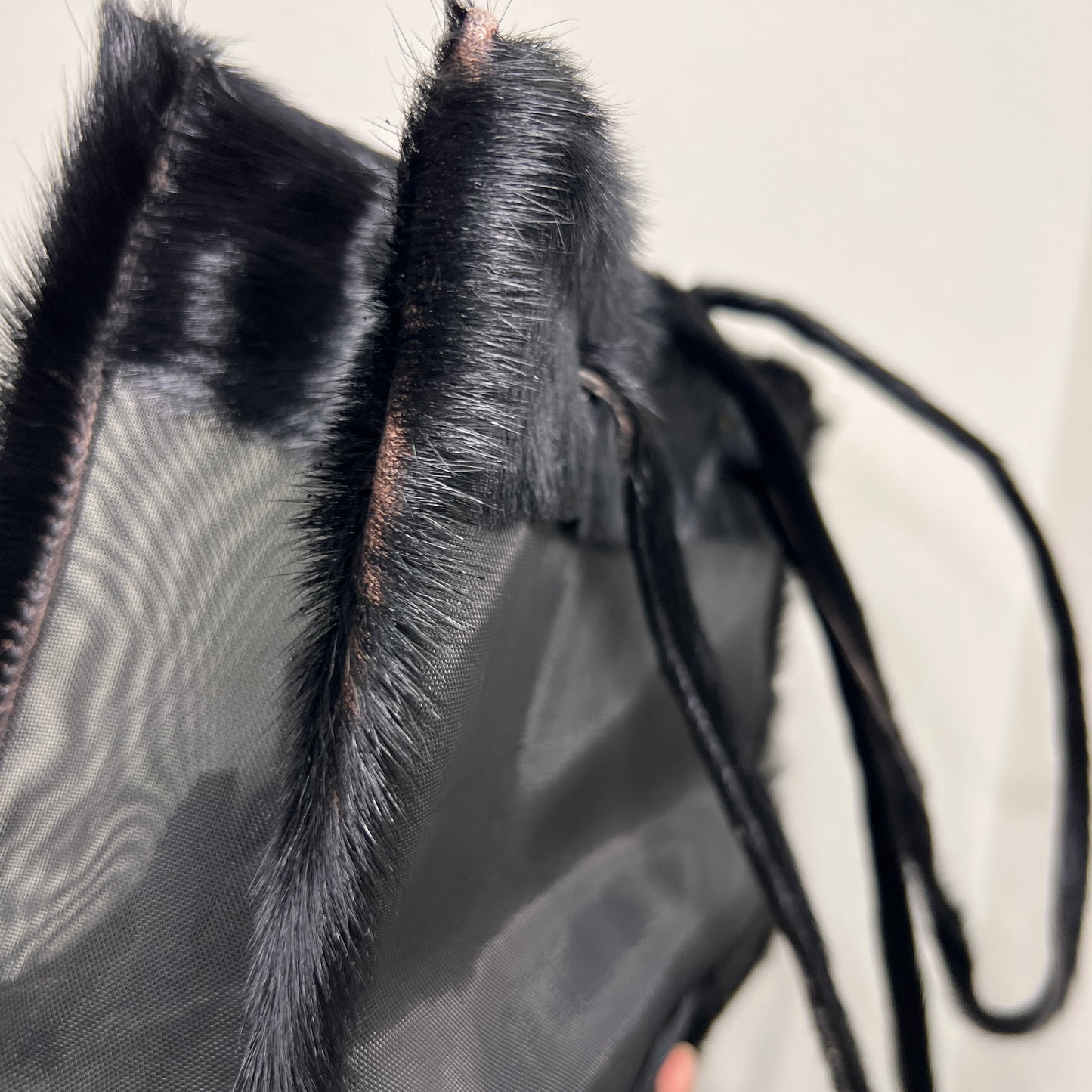 FENDI FF Zucca Black Mesh Tote Bag (264201)