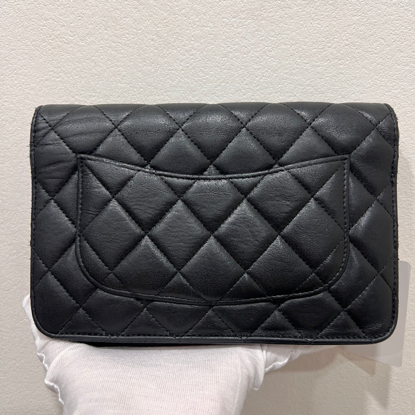 CHANEL Black Wallet on Chain (WOC) Coco Charm Lambskin
