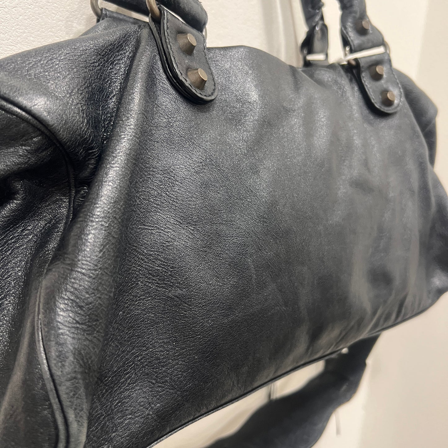 BALENCIAGA Black Twiggy Leather Satchel