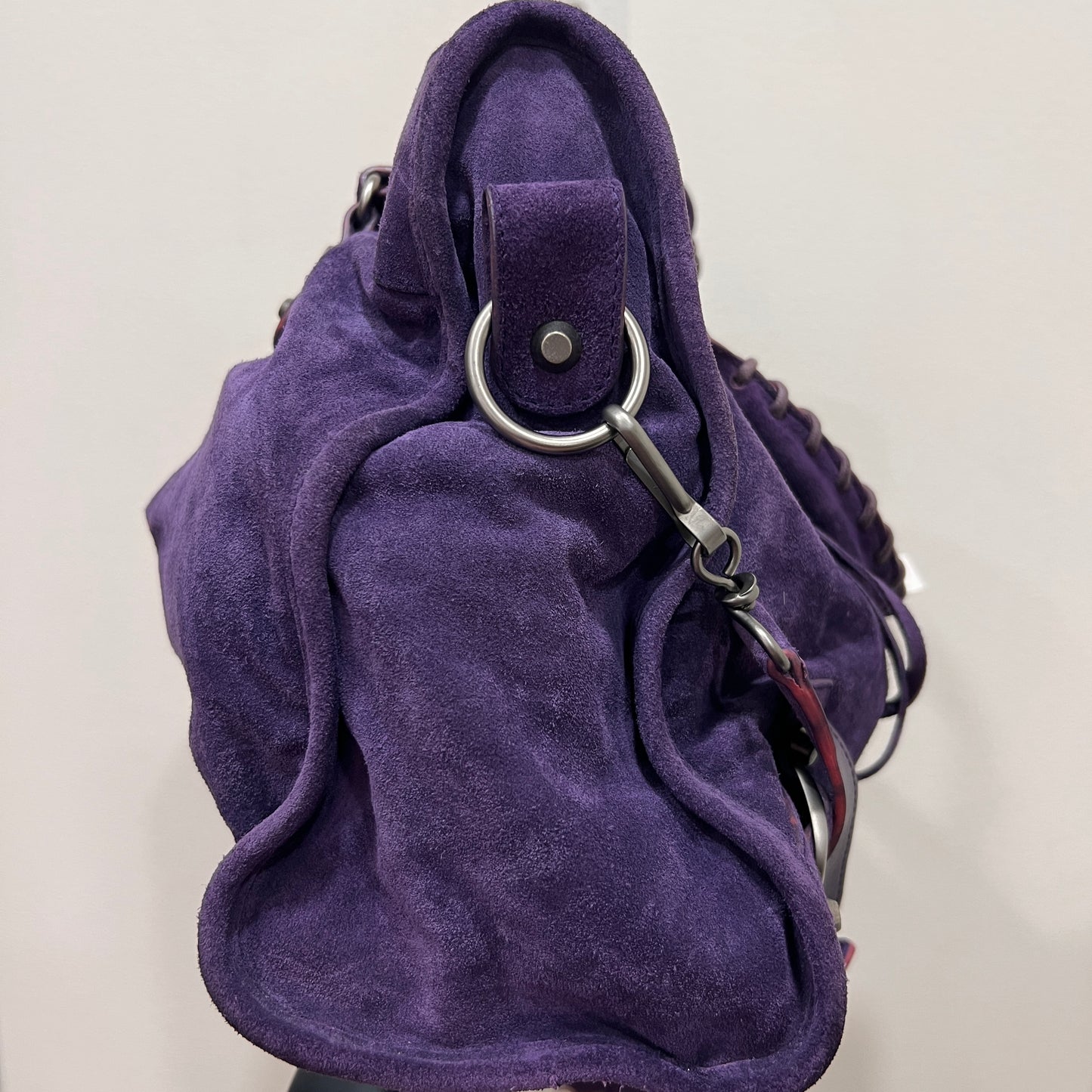 BALENCIAGA City Purple Suede leather