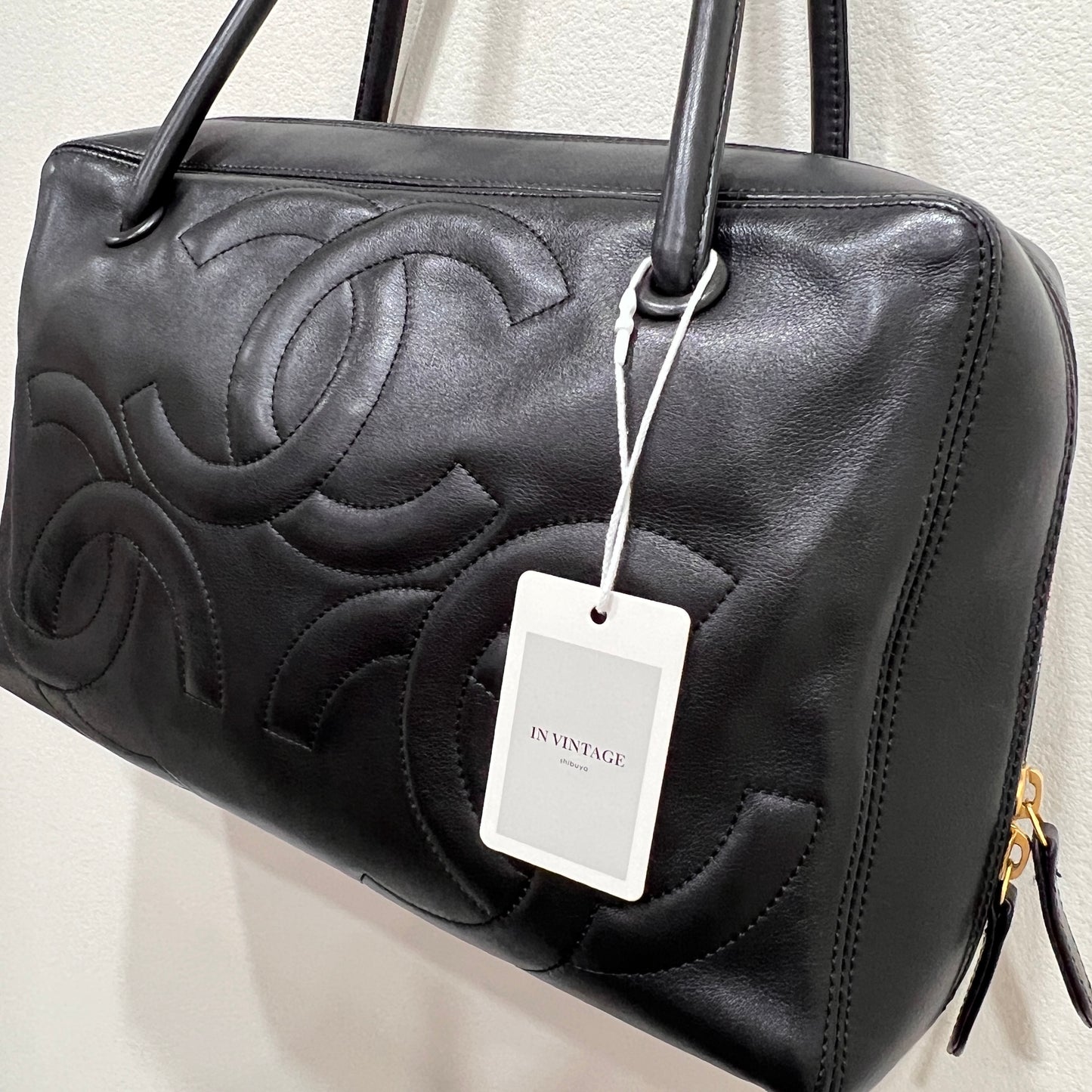 CHANEL Triple CC Bowling Black Handbag