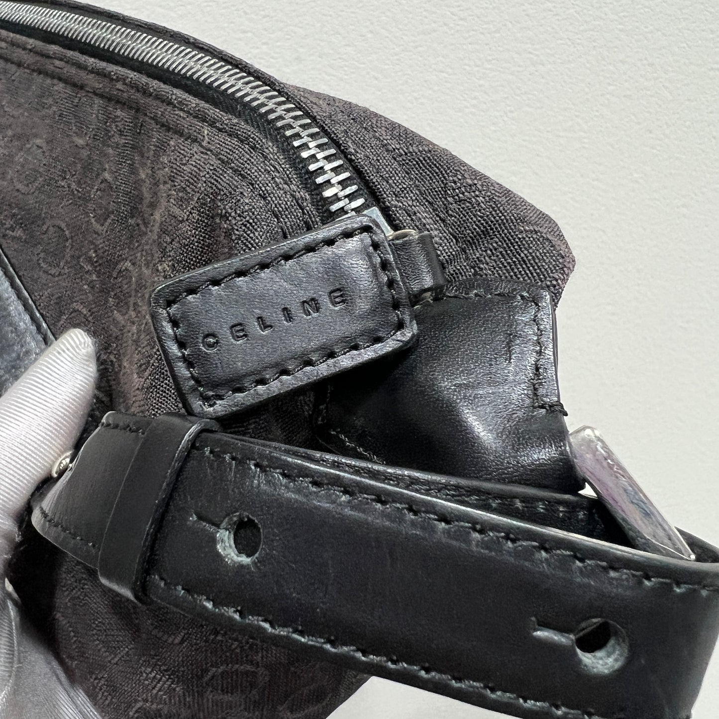 CELINE Black Triomphe Canvas