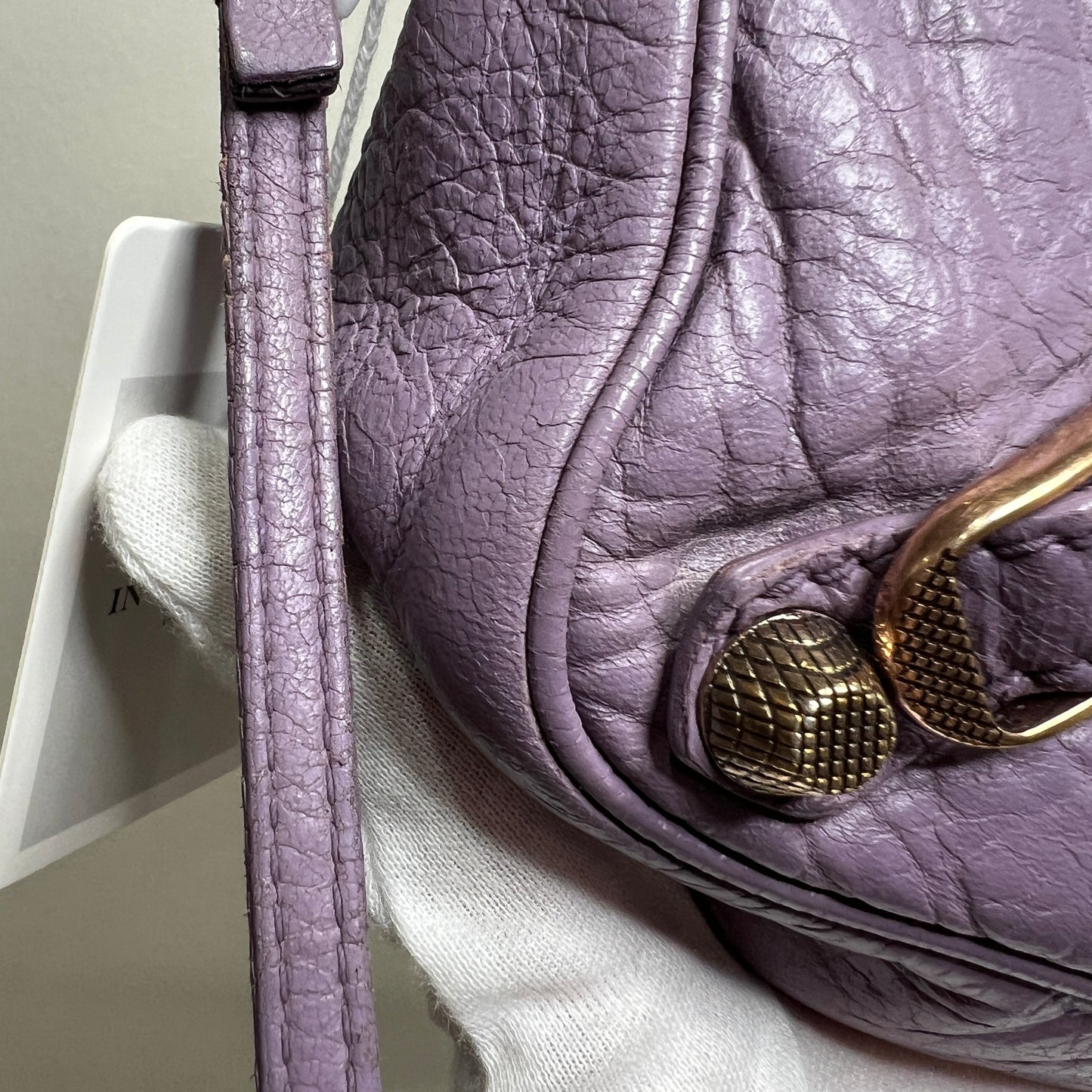 BALENCIAGA Lilac Leather Hip Crossbody
